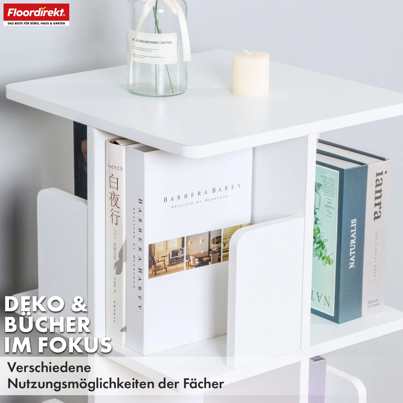 Bücherregal | Indiana | Drehregal mit 3 oder 4 Etagen | 360° Standregal für Wohnzimmer, Büro & Schlafzimmer - Image 6