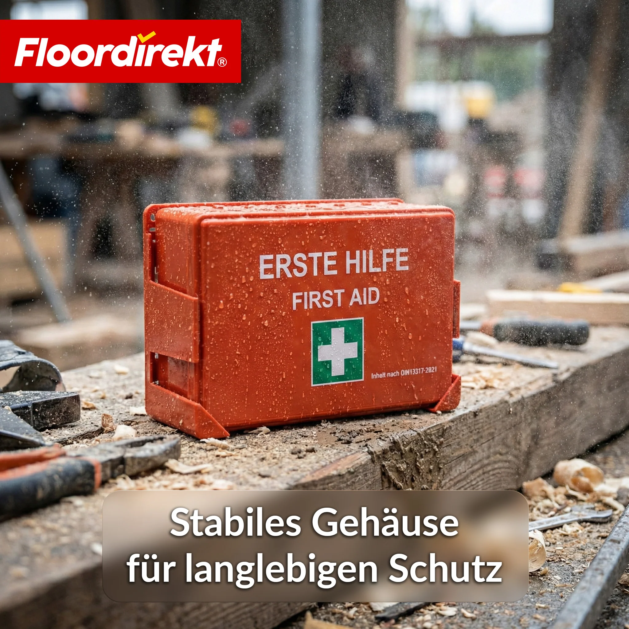 Erste-Hilfe-Koffer | DIN 13157:2021 | Verbandskasten mit Wandhalterung & ISO-Aufklebern - Image 6