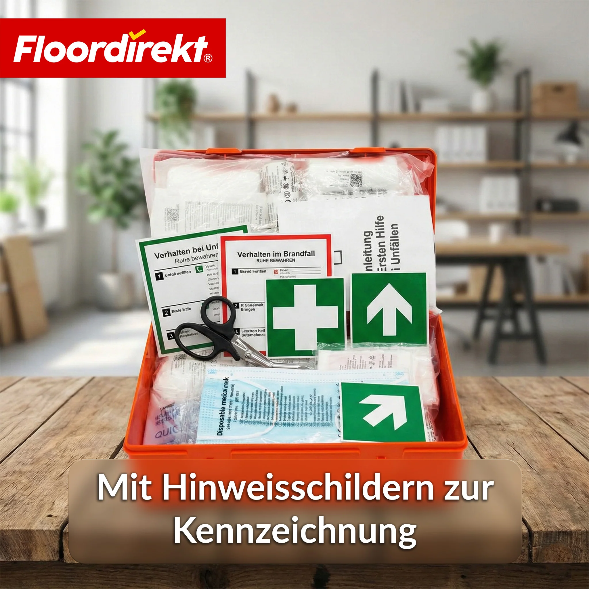 Erste-Hilfe-Koffer | DIN 13157:2021 | Verbandskasten mit Wandhalterung & ISO-Aufklebern - Image 7