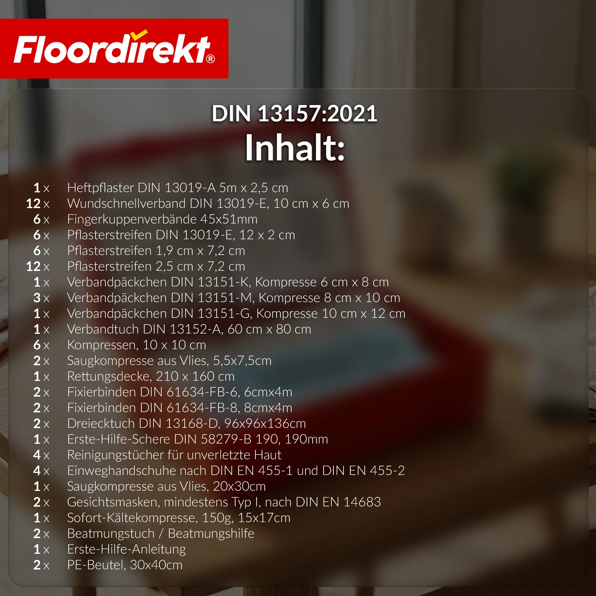 Erste-Hilfe-Koffer | DIN 13157:2021 | Verbandskasten mit Wandhalterung & ISO-Aufklebern - Image 9