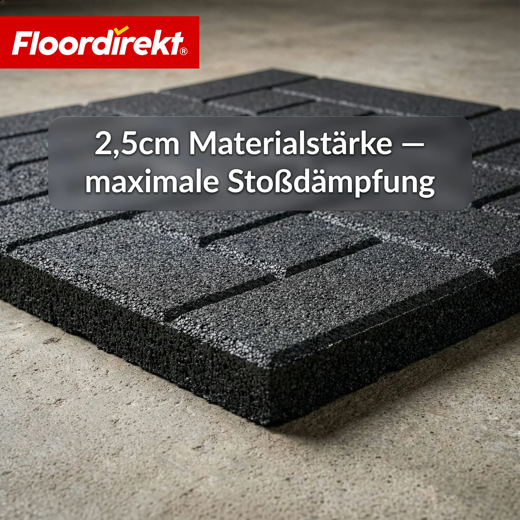 Fallschutzmatte | Paving Tile | 50x50 cm 25 mm | Gummiplatte in Pflasterstein-Optik | Terrasse, Garten & Außenbereich - Image 4