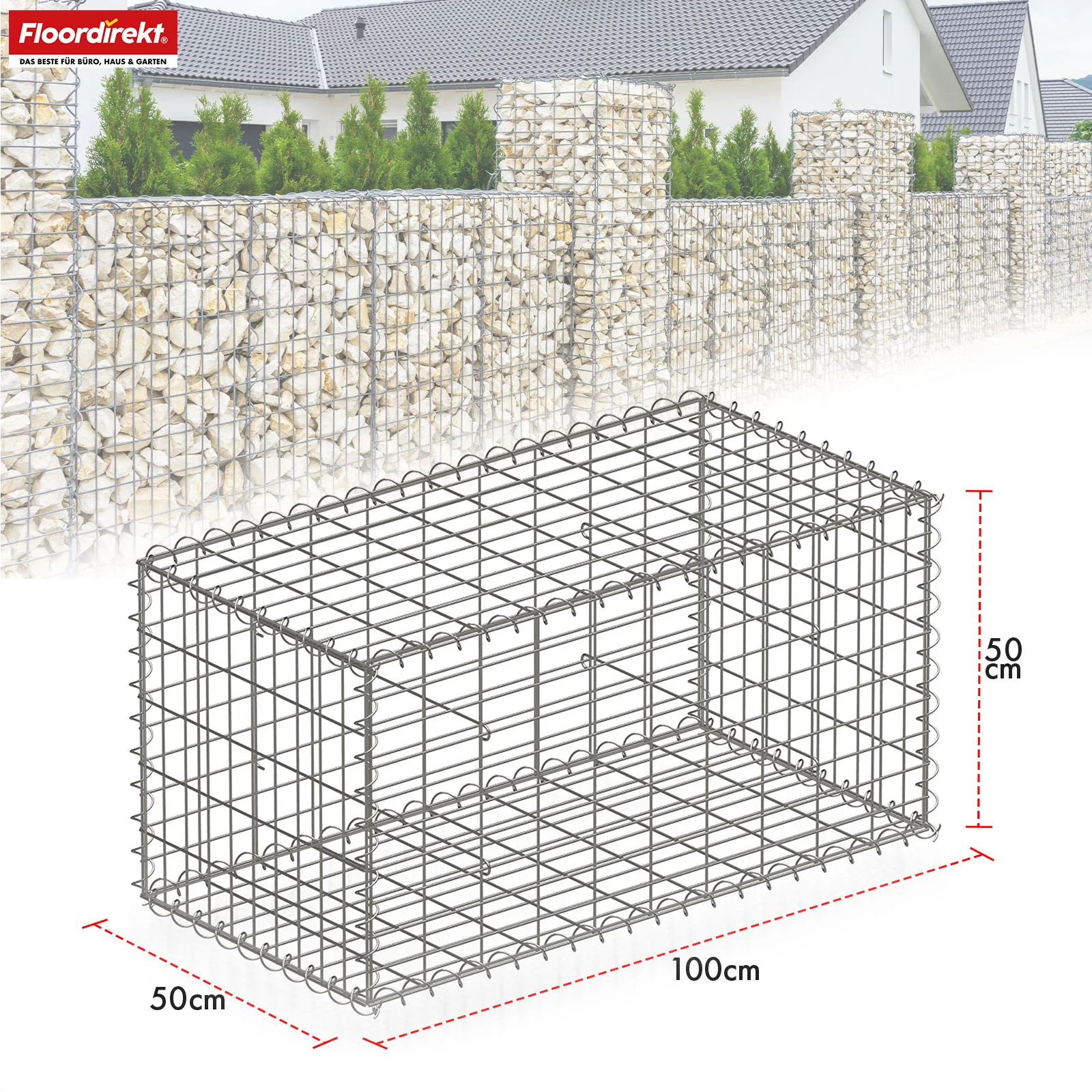 Gabionenkorb | Lenox | Verzinkter Stahlkorb für dekorativen Sichtschutz und Gartenprojekte - Image 21