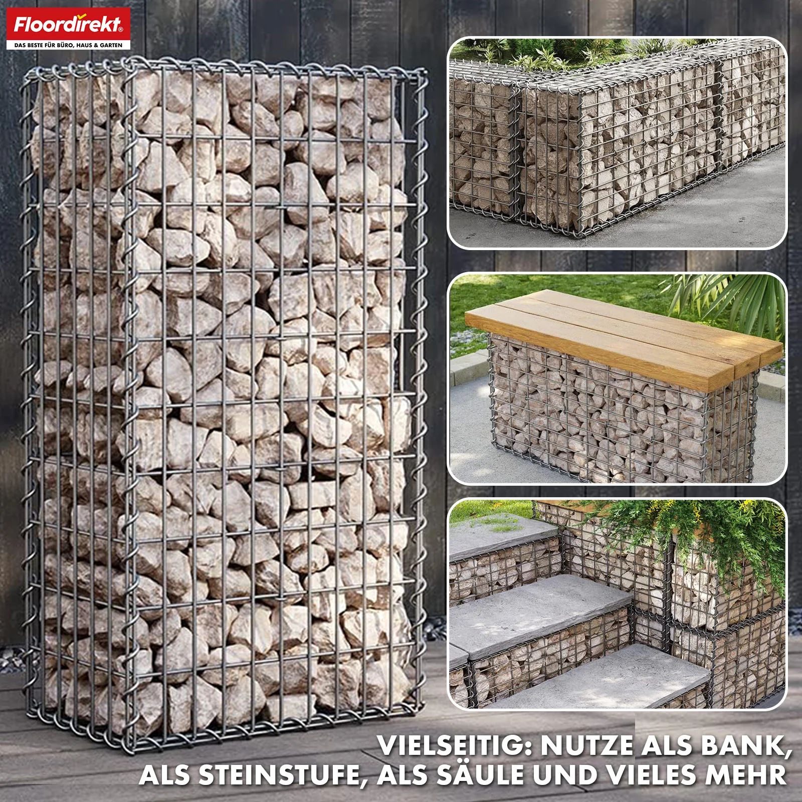 Gabionenkorb | Lenox | Verzinkter Stahlkorb für dekorativen Sichtschutz und Gartenprojekte - Image 32