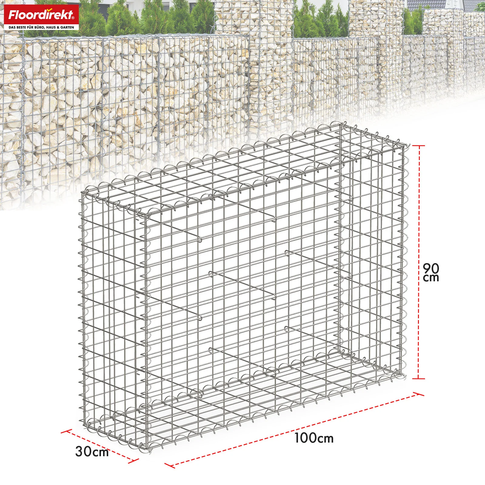 Gabionenkorb | Lenox | Verzinkter Stahlkorb für dekorativen Sichtschutz und Gartenprojekte - Image 39