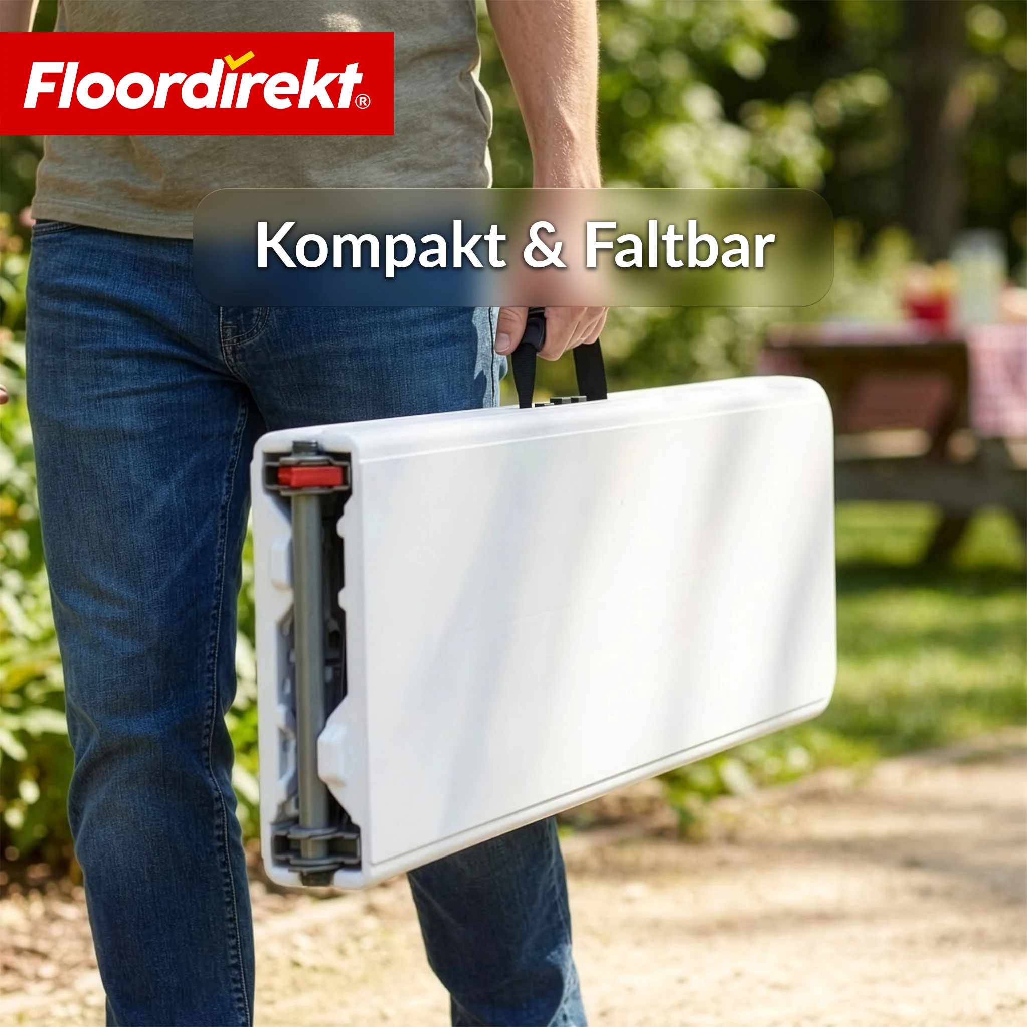 Gartenbank | Chiba | klappbare Sitzbank 183 cm in Weiß, wetterfest & bis 320 kg belastbar - Image 4