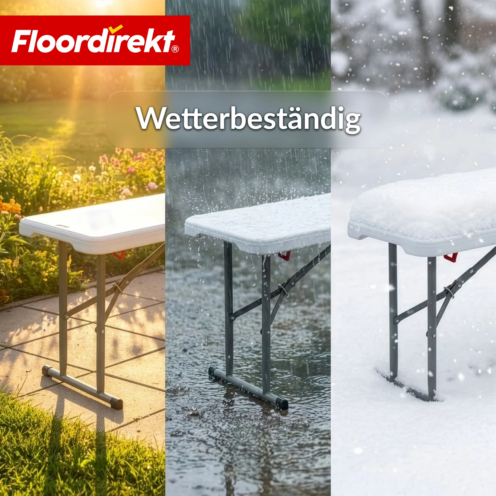 Gartenbank | Chiba | klappbare Sitzbank 183 cm in Weiß, wetterfest & bis 320 kg belastbar - Image 5