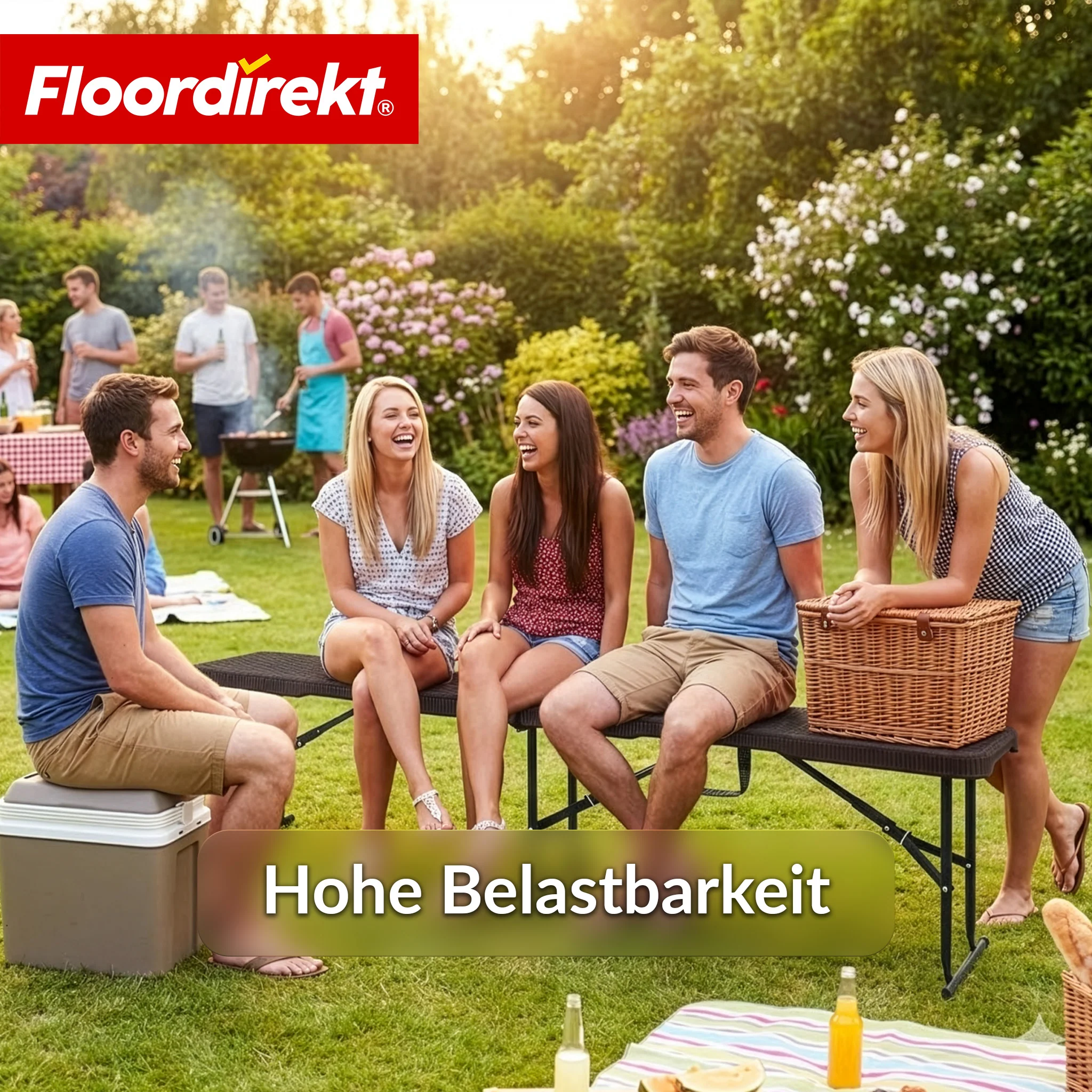 Gartenbank | Kagawa | Klappbare, wetterfeste Sitzbank 183 cm in Braun für Garten, Balkon & Events - Image 10
