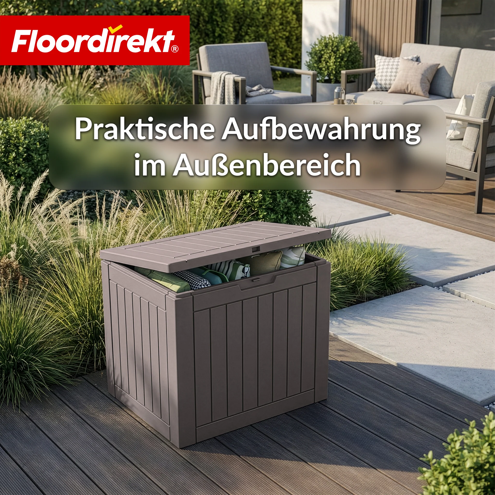 Gartenbox in Holz-Optik | Wetterfeste Kissenbox für Terrasse & Balkon | 118L / 270L / 300L - Image 13