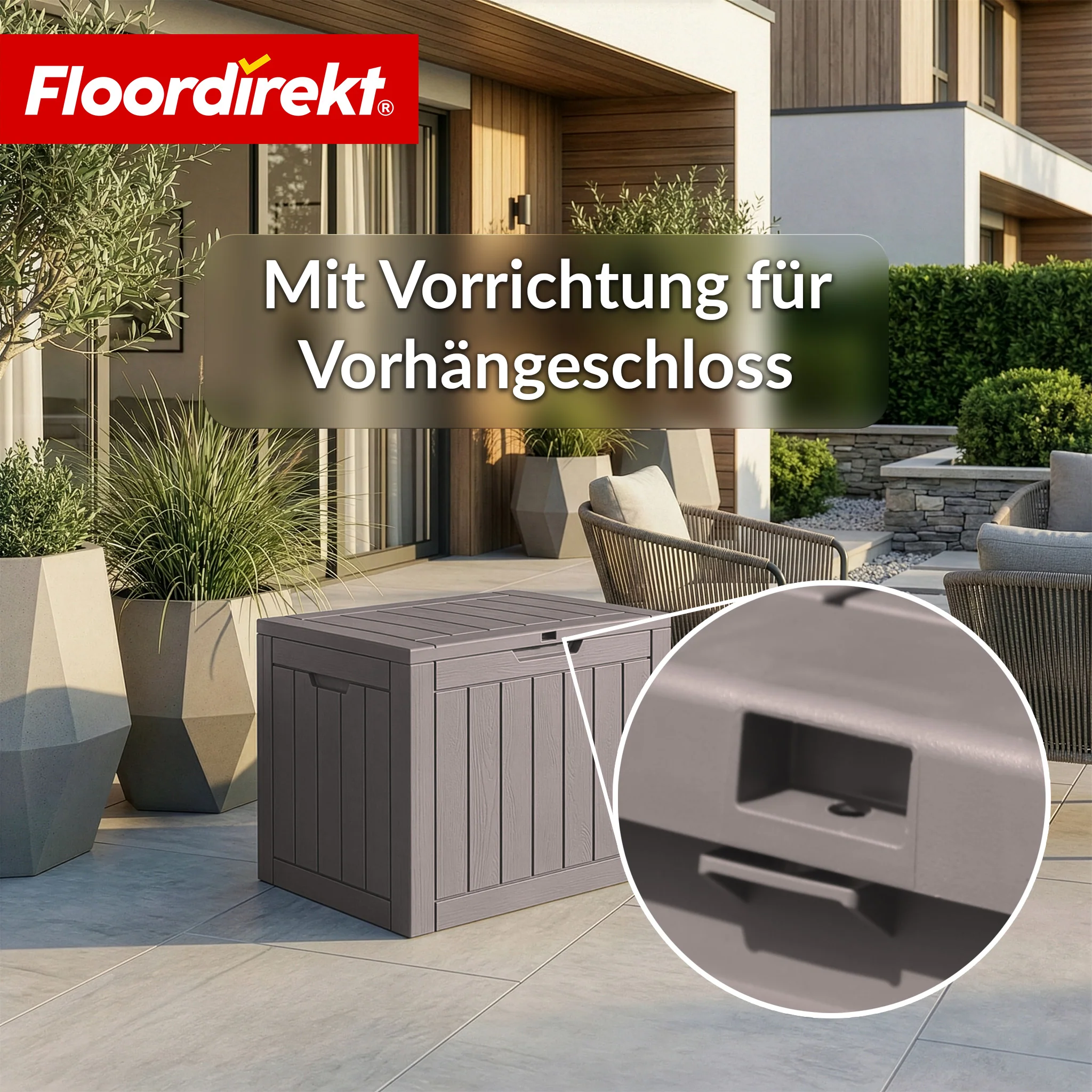 Gartenbox in Holz-Optik | Wetterfeste Kissenbox für Terrasse & Balkon | 118L / 270L / 300L - Image 14
