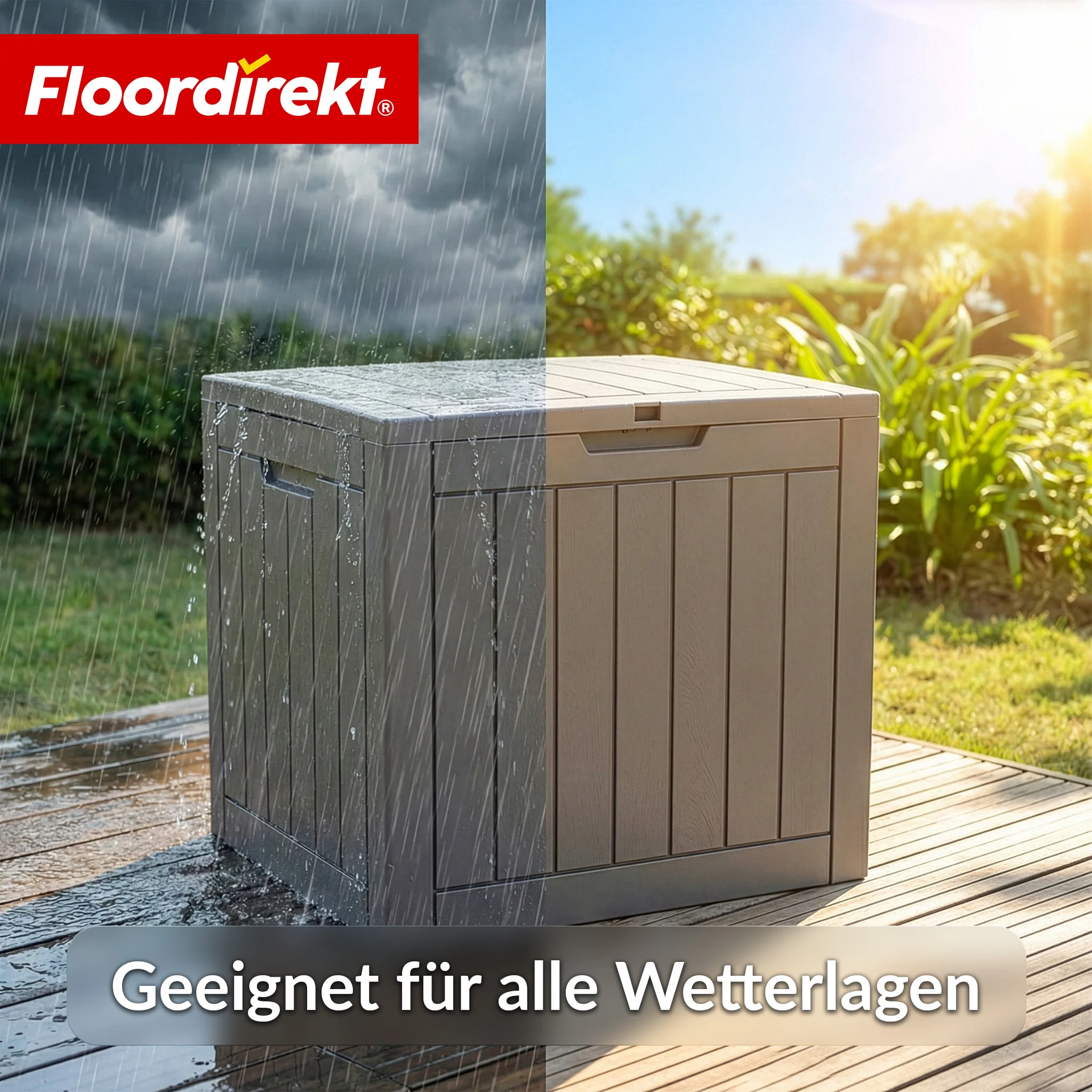 Gartenbox in Holz-Optik | Wetterfeste Kissenbox für Terrasse & Balkon | 118L / 270L / 300L - Image 15