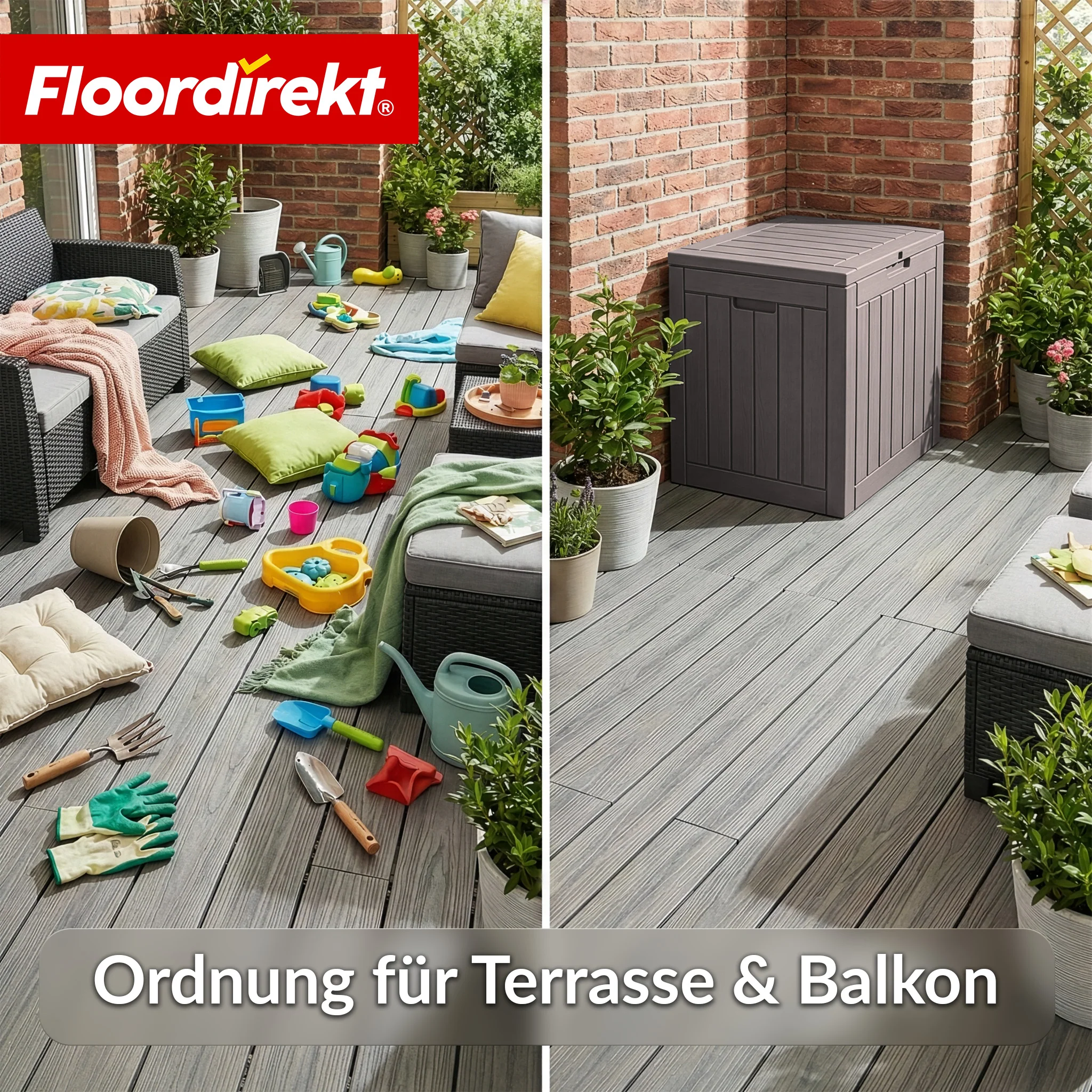 Gartenbox in Holz-Optik | Wetterfeste Kissenbox für Terrasse & Balkon | 118L / 270L / 300L - Image 16