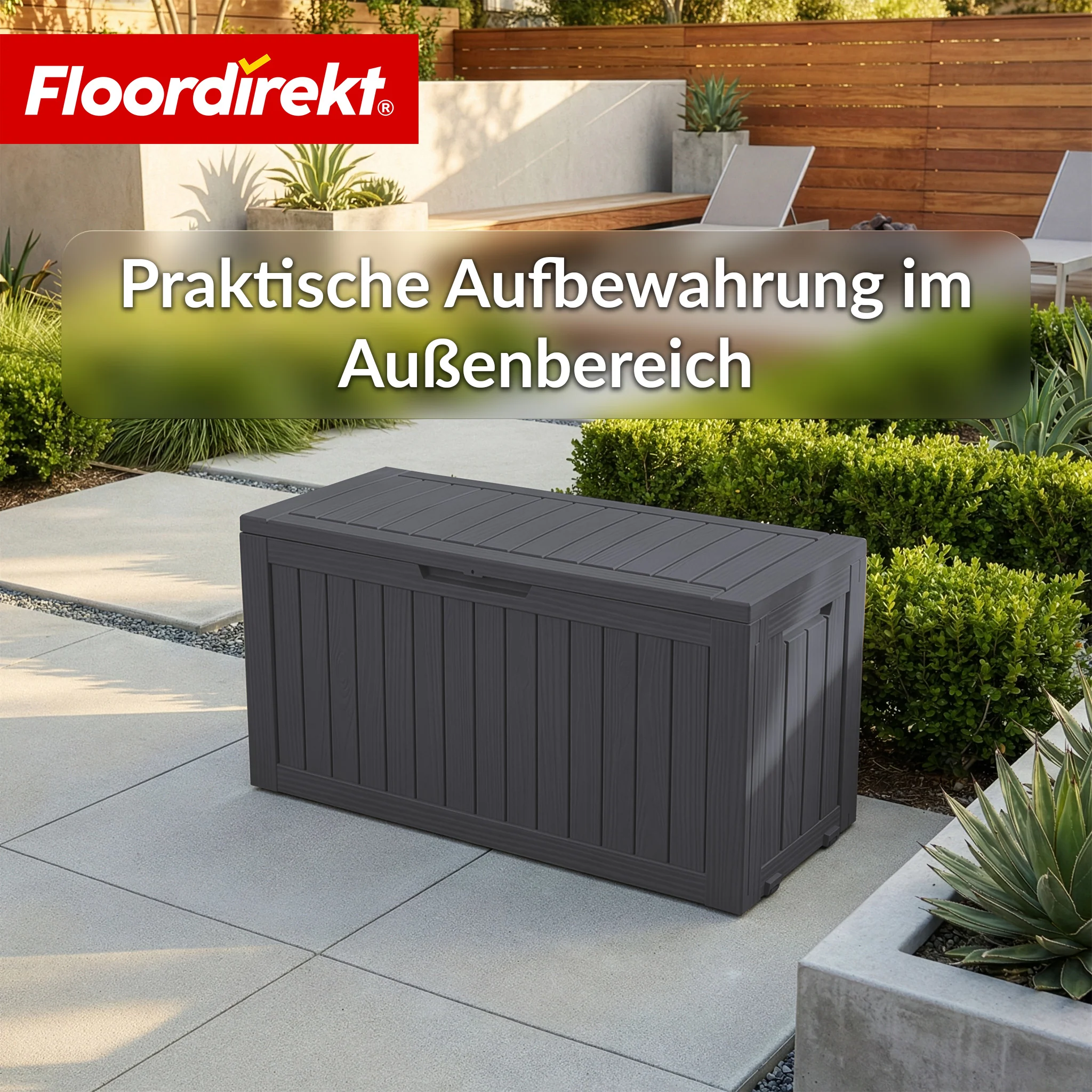 Gartenbox in Holz-Optik | Wetterfeste Kissenbox für Terrasse & Balkon | 118L / 270L / 300L - Image 22