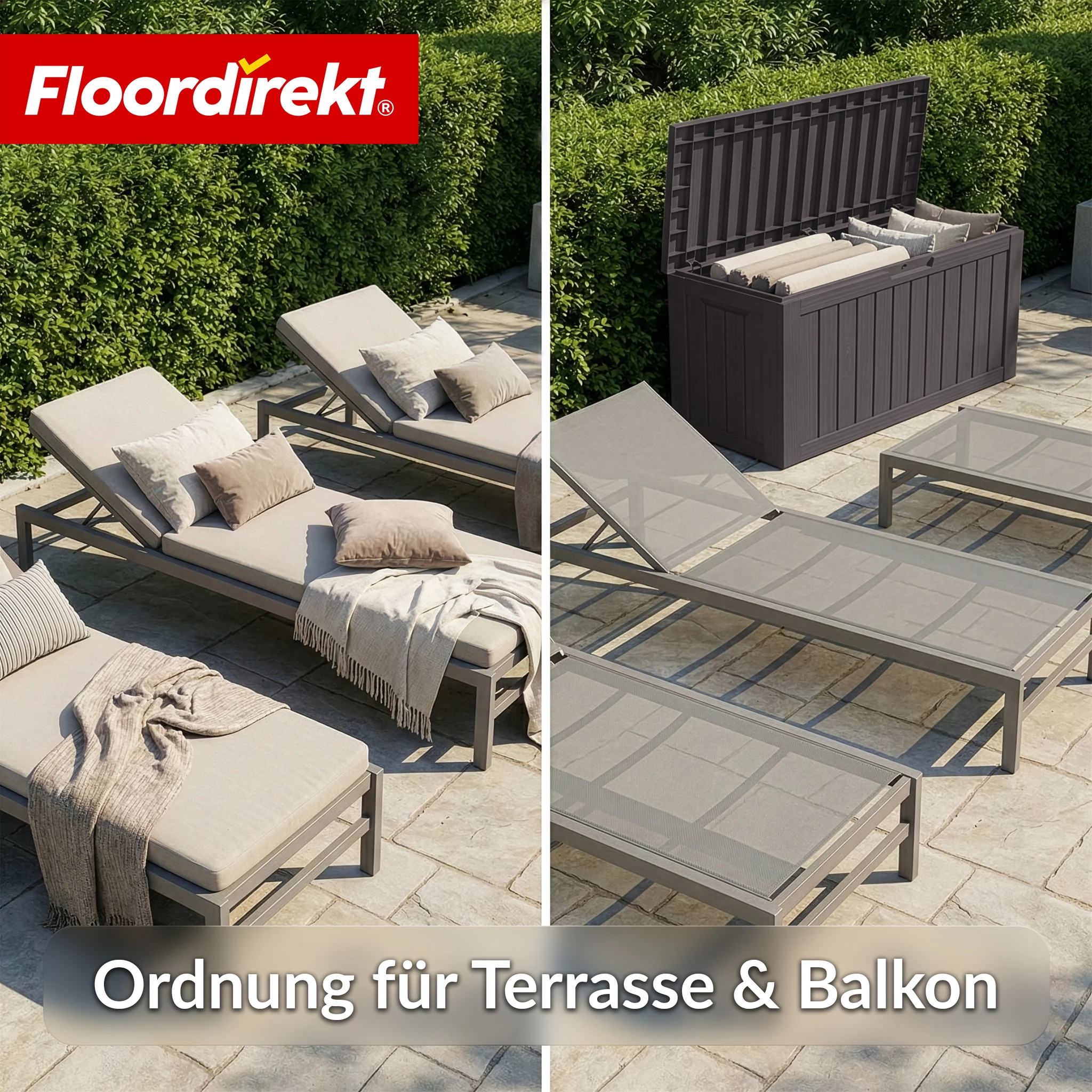 Gartenbox in Holz-Optik | Wetterfeste Kissenbox für Terrasse & Balkon | 118L / 270L / 300L - Image 23