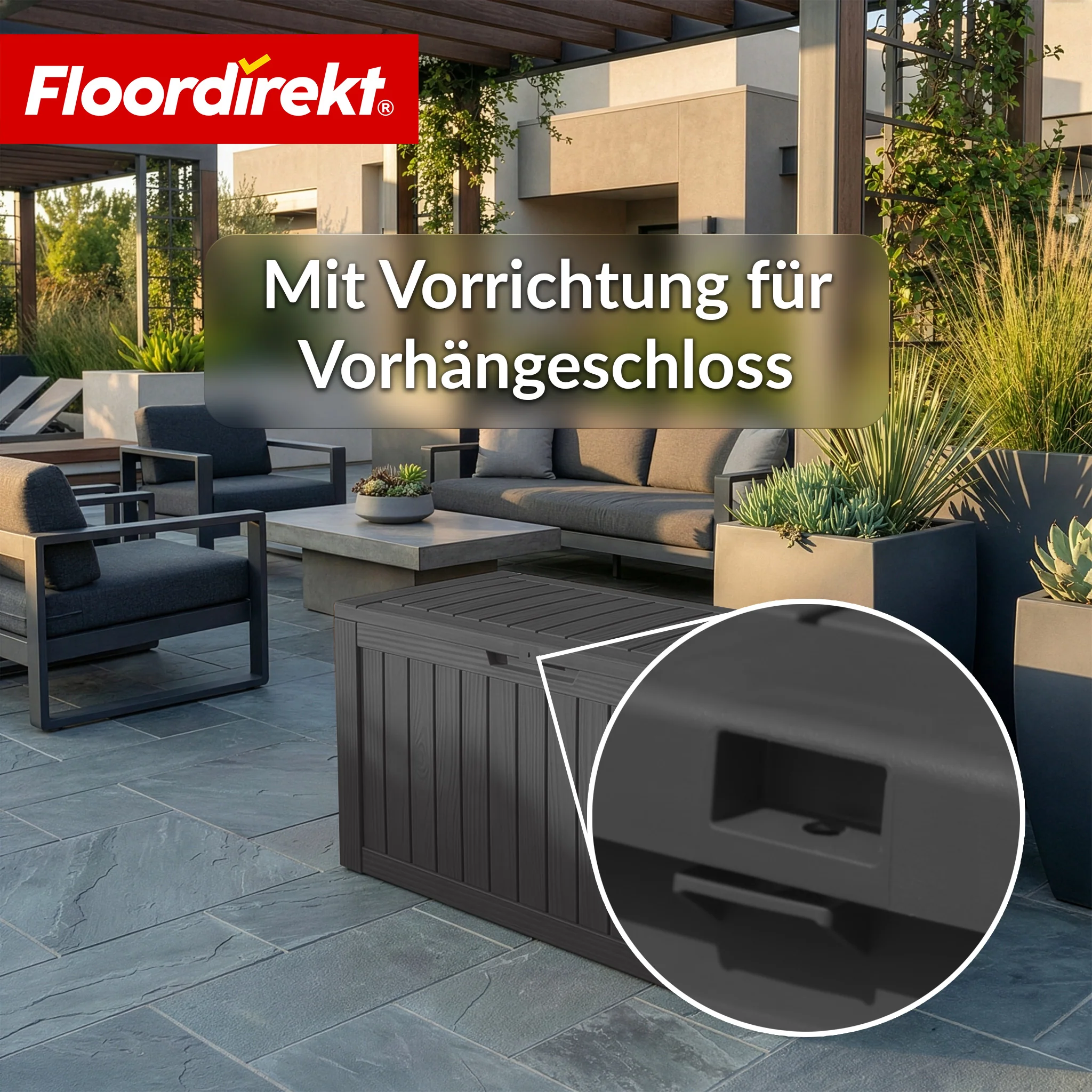 Gartenbox in Holz-Optik | Wetterfeste Kissenbox für Terrasse & Balkon | 118L / 270L / 300L - Image 26