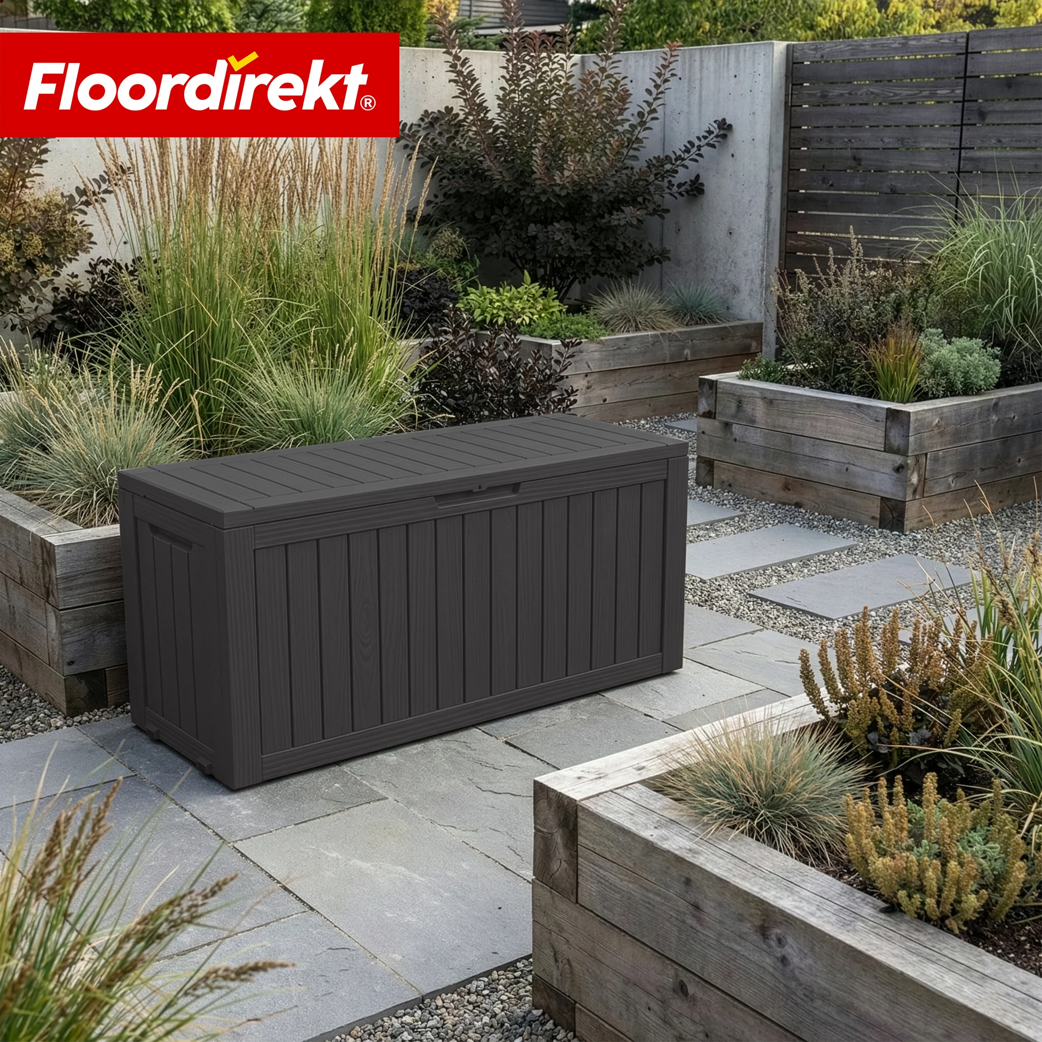 Gartenbox in Holz-Optik | Wetterfeste Kissenbox für Terrasse & Balkon | 118L / 270L / 300L - Image 28