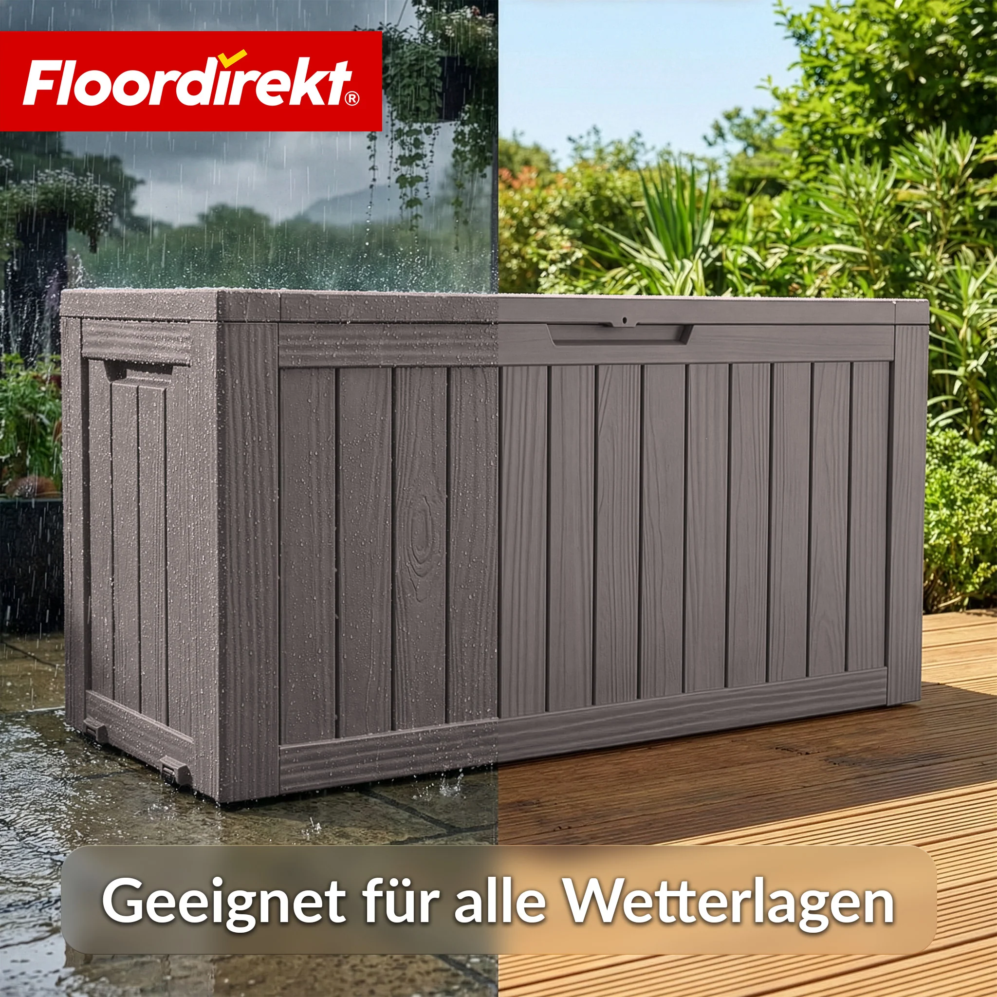 Gartenbox in Holz-Optik | Wetterfeste Kissenbox für Terrasse & Balkon | 118L / 270L / 300L - Image 34
