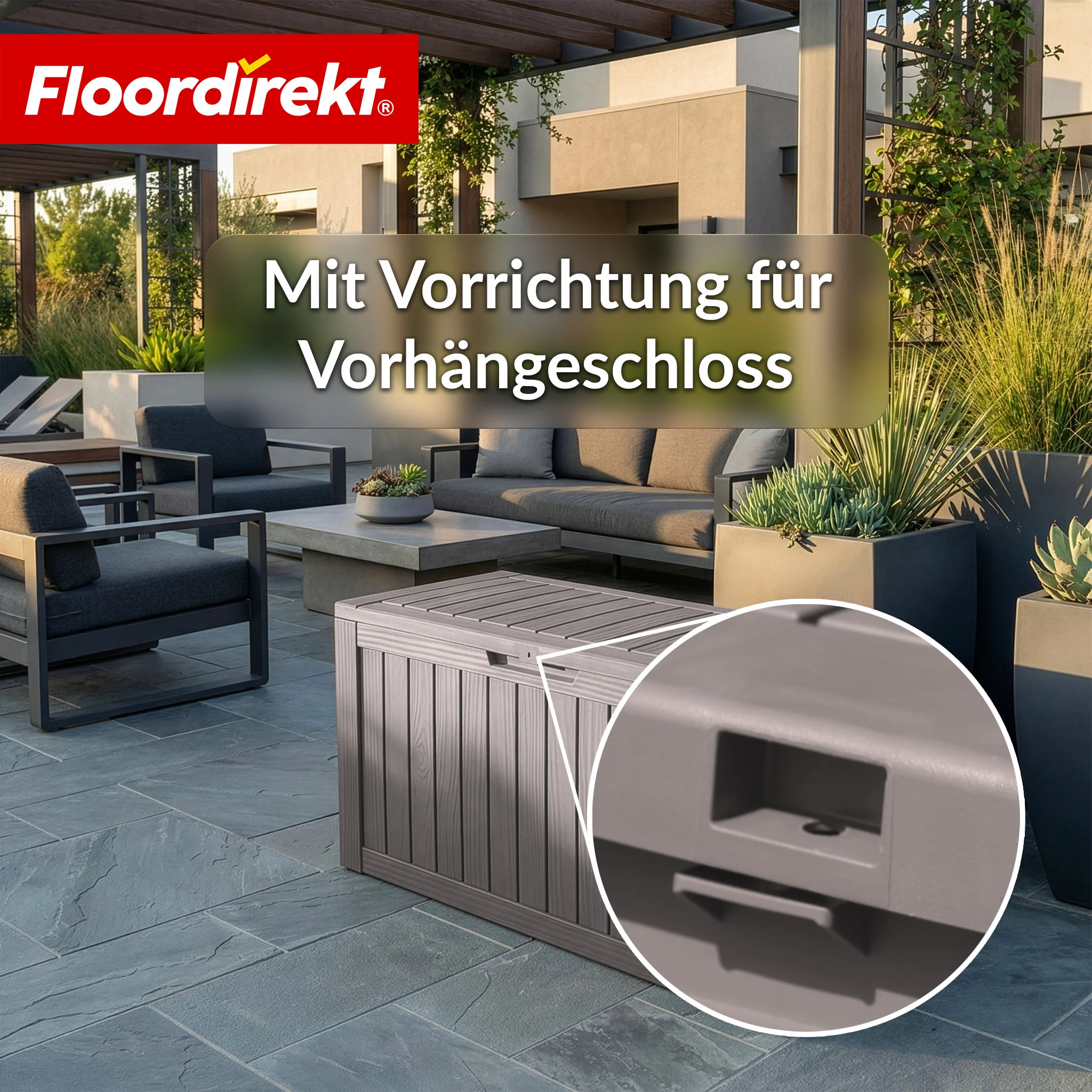 Gartenbox in Holz-Optik | Wetterfeste Kissenbox für Terrasse & Balkon | 118L / 270L / 300L - Image 36