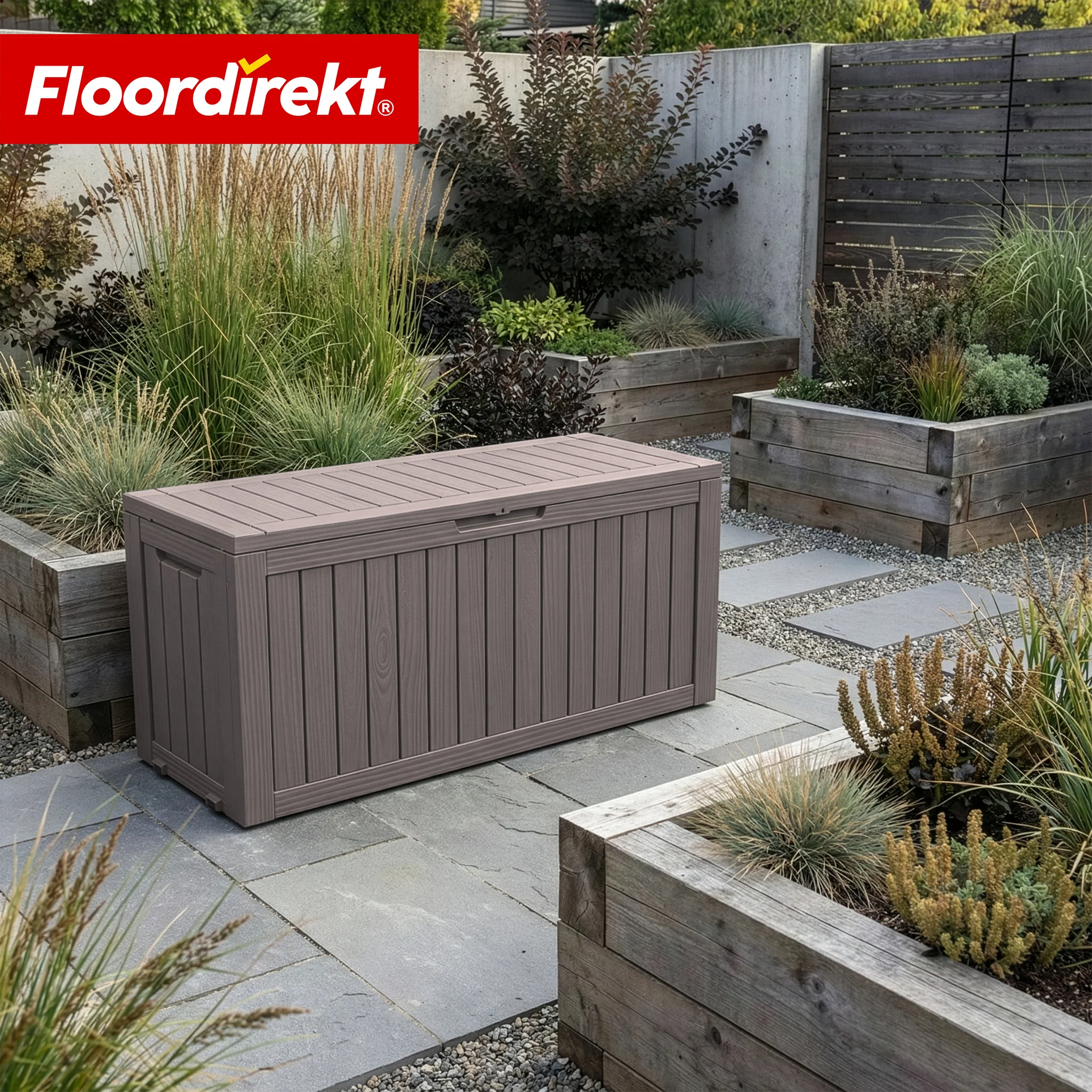 Gartenbox in Holz-Optik | Wetterfeste Kissenbox für Terrasse & Balkon | 118L / 270L / 300L - Image 38