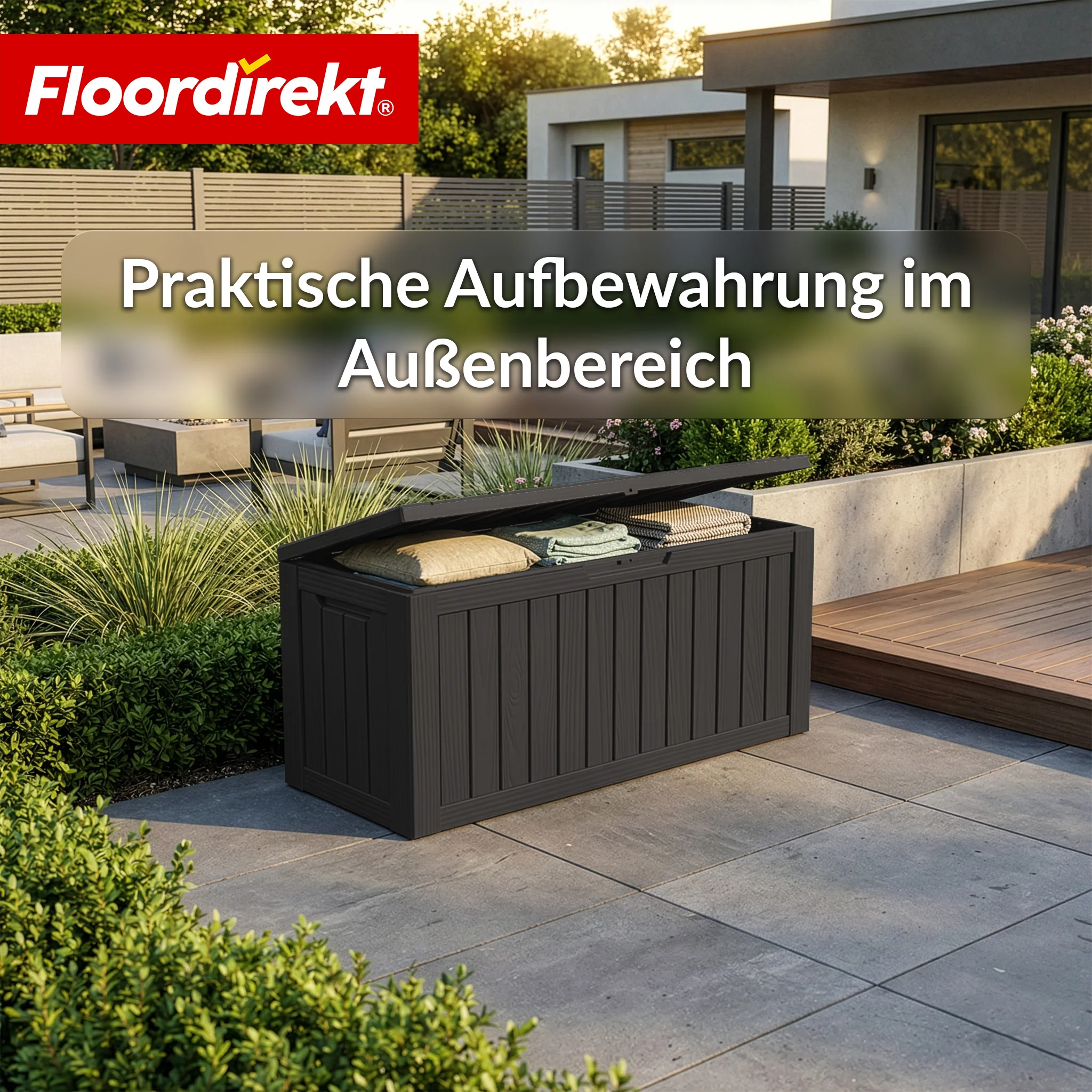 Gartenbox in Holz-Optik | Wetterfeste Kissenbox für Terrasse & Balkon | 118L / 270L / 300L - Image 42