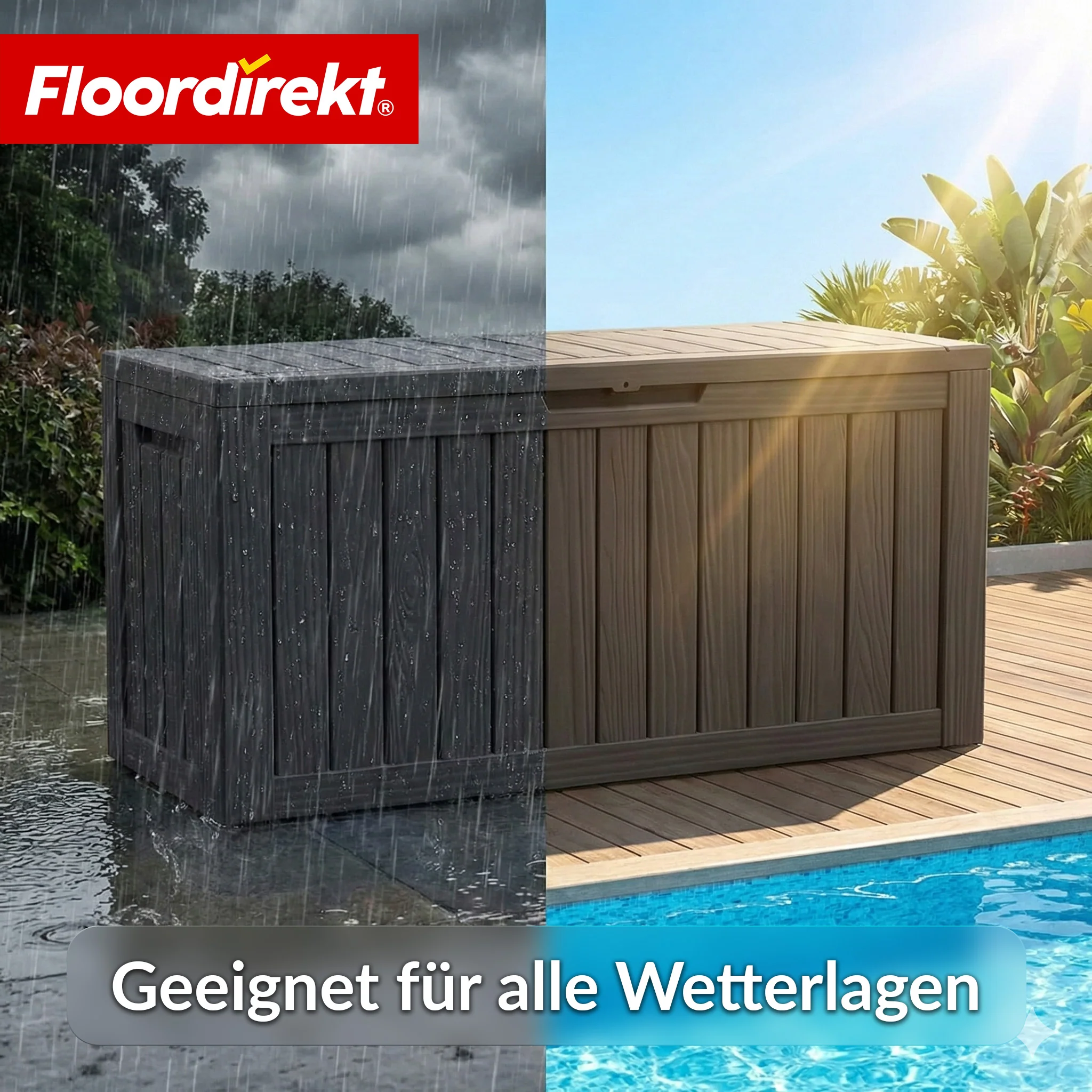 Gartenbox in Holz-Optik | Wetterfeste Kissenbox für Terrasse & Balkon | 118L / 270L / 300L - Image 44