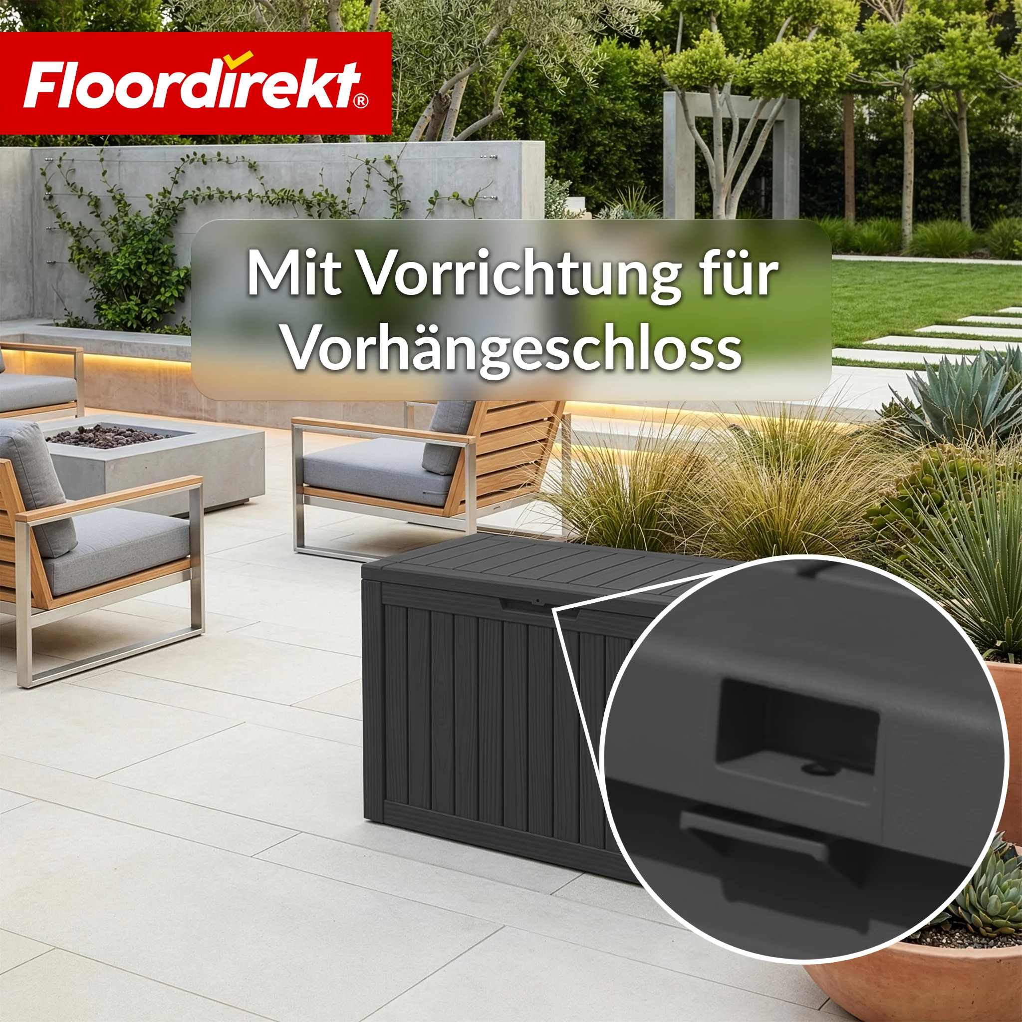 Gartenbox in Holz-Optik | Wetterfeste Kissenbox für Terrasse & Balkon | 118L / 270L / 300L - Image 46