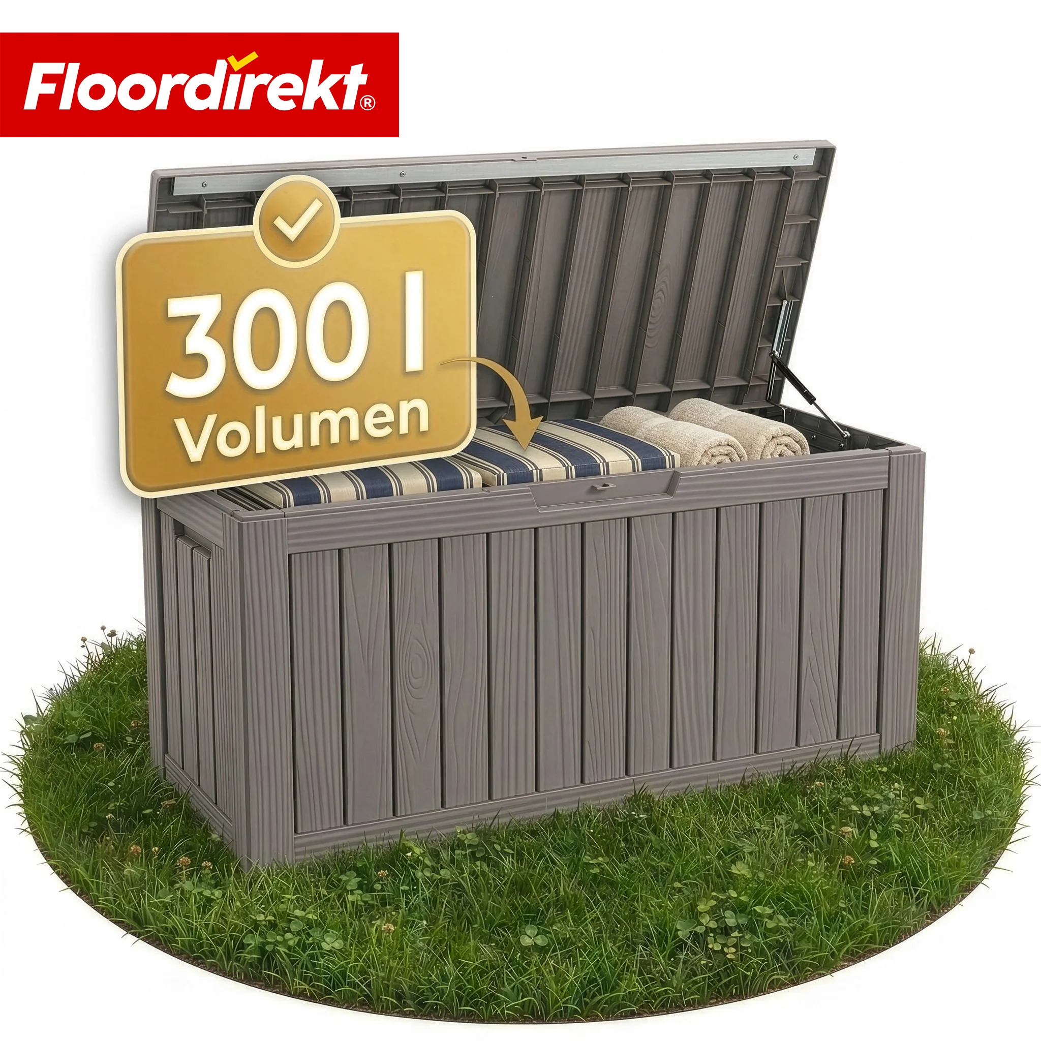 Gartenbox in Holz-Optik | Wetterfeste Kissenbox für Terrasse & Balkon | 118L / 270L / 300L - Image 50