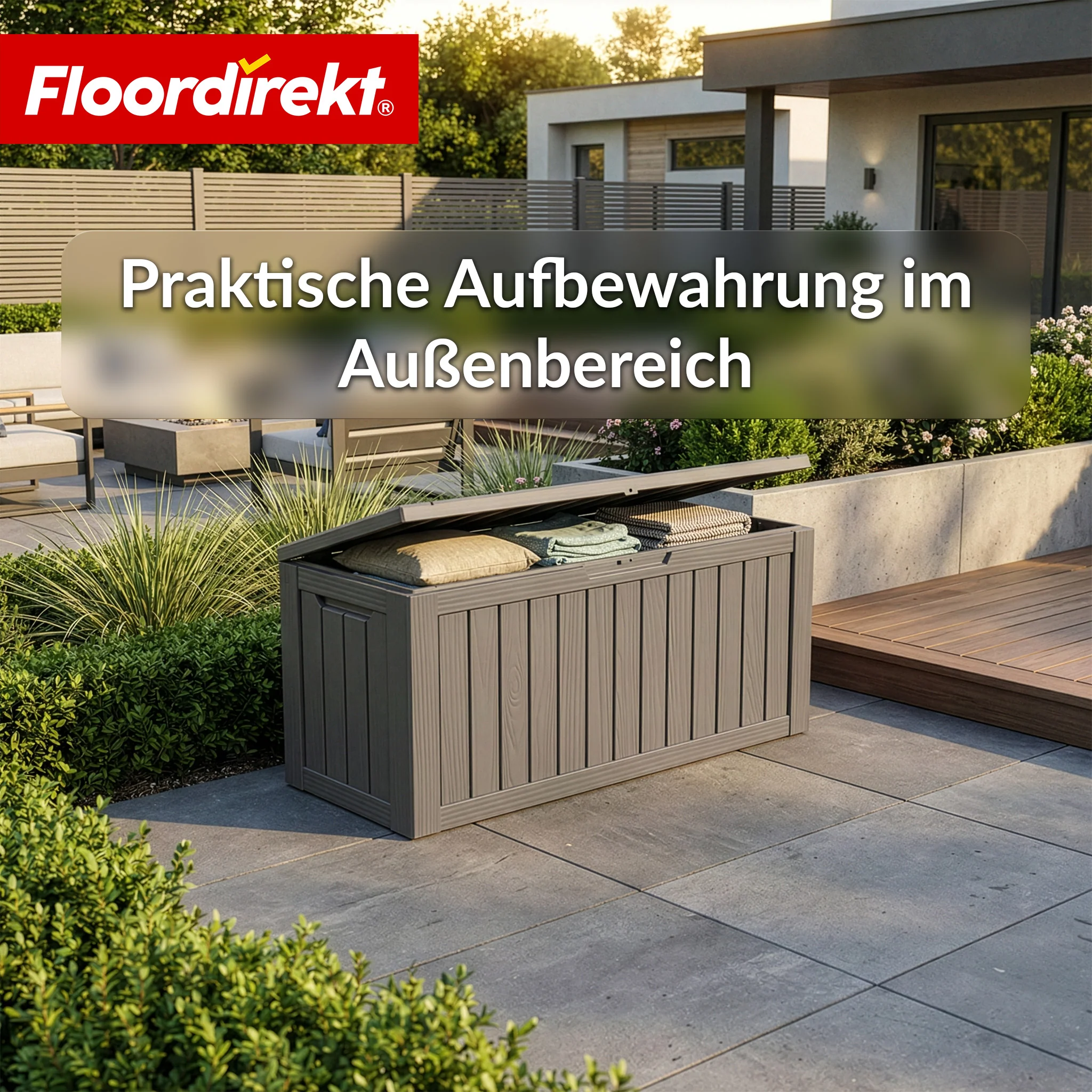 Gartenbox in Holz-Optik | Wetterfeste Kissenbox für Terrasse & Balkon | 118L / 270L / 300L - Image 53