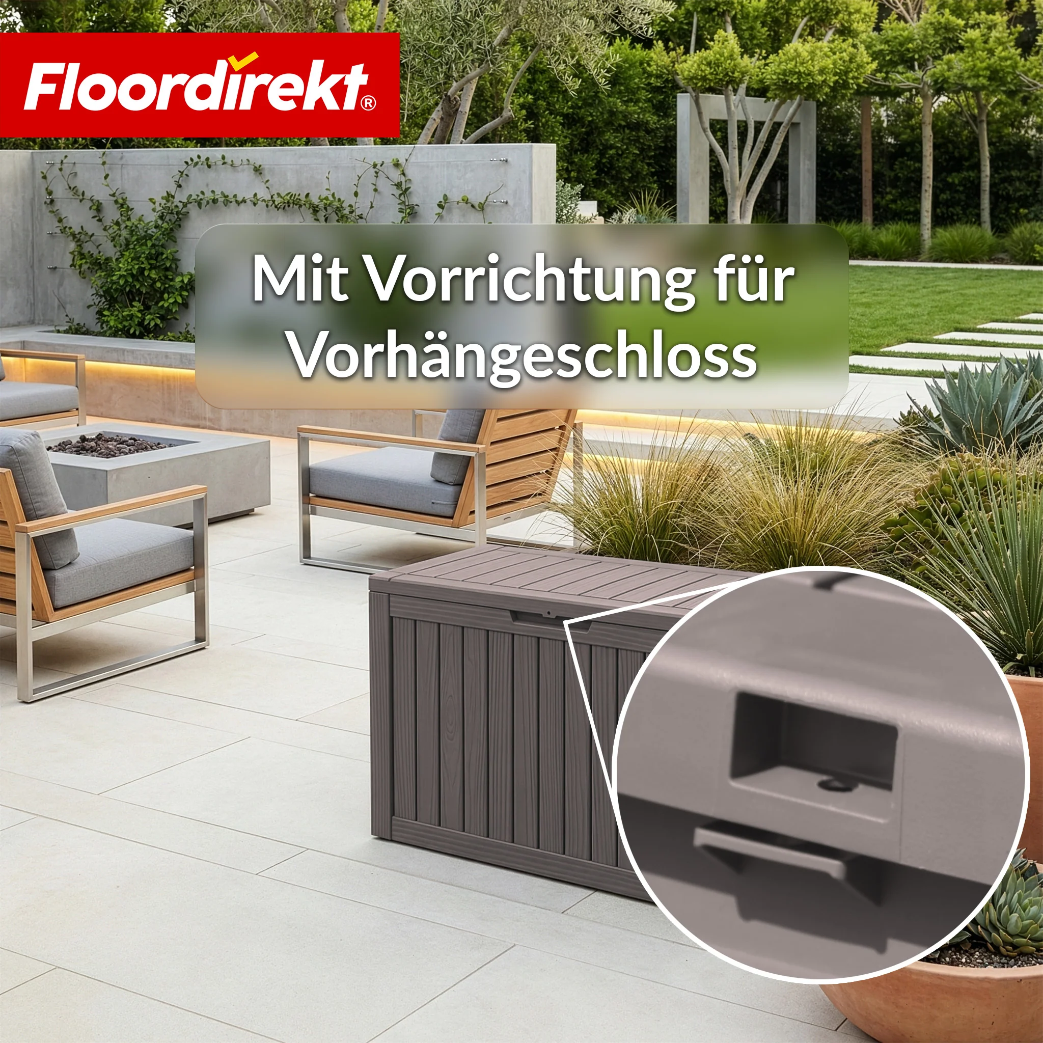Gartenbox in Holz-Optik | Wetterfeste Kissenbox für Terrasse & Balkon | 118L / 270L / 300L - Image 57