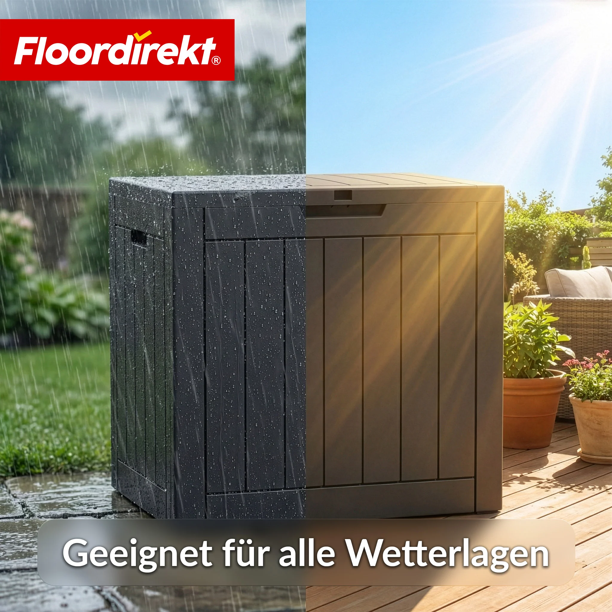 Gartenbox in Holz-Optik | Wetterfeste Kissenbox für Terrasse & Balkon | 118L / 270L / 300L - Image 6