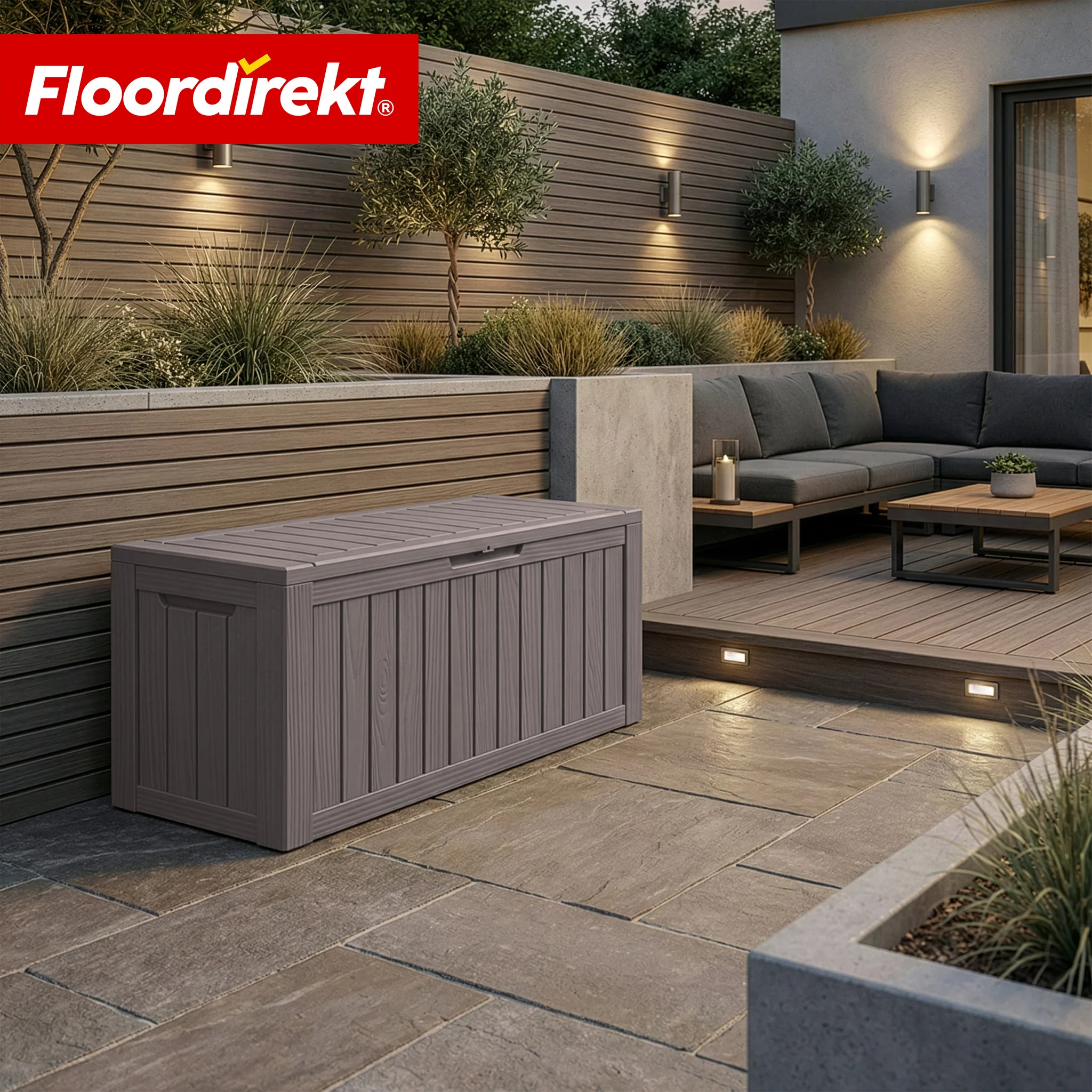 Gartenbox in Holz-Optik | Wetterfeste Kissenbox für Terrasse & Balkon | 118L / 270L / 300L - Image 60