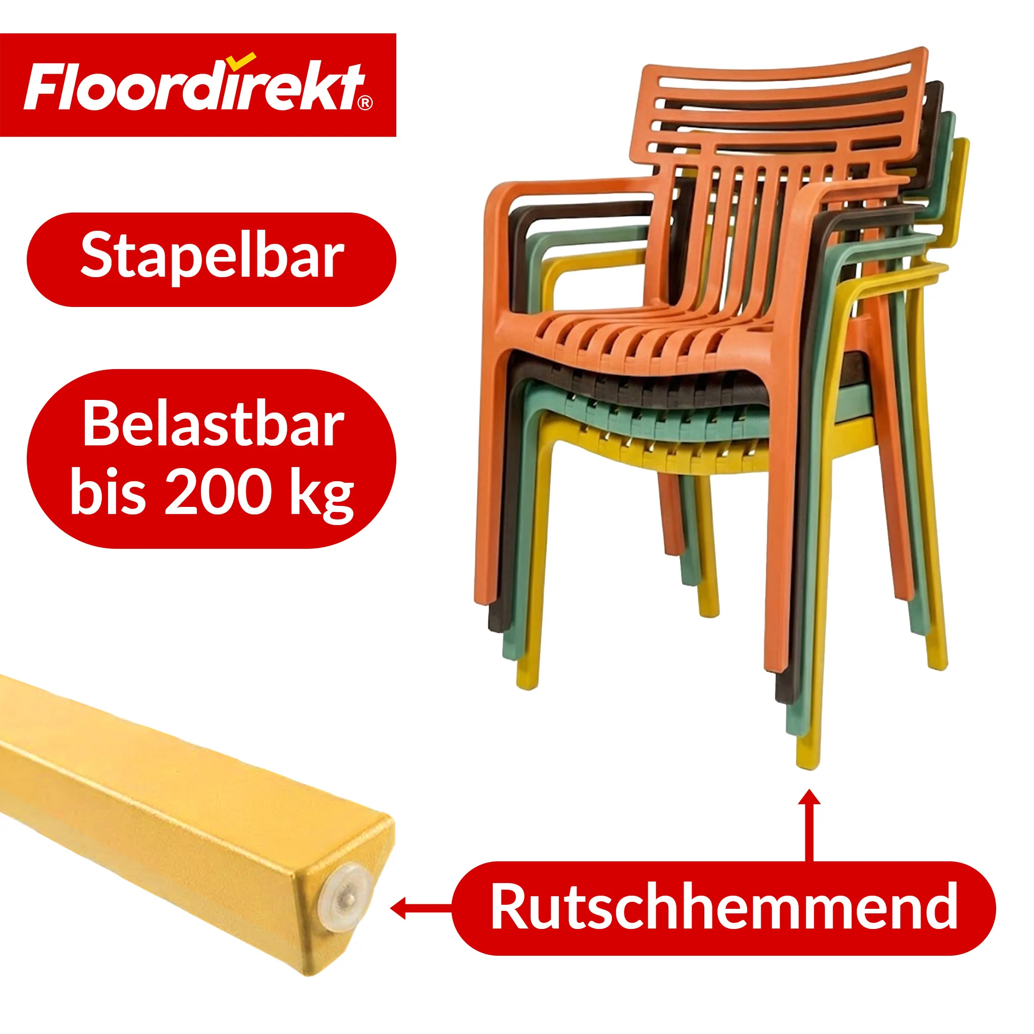 Gartenstuhl | Terrano | Stapelbarer Designstuhl wetterfest & UV-beständig für Garten, Balkon & Terrasse - Image 15