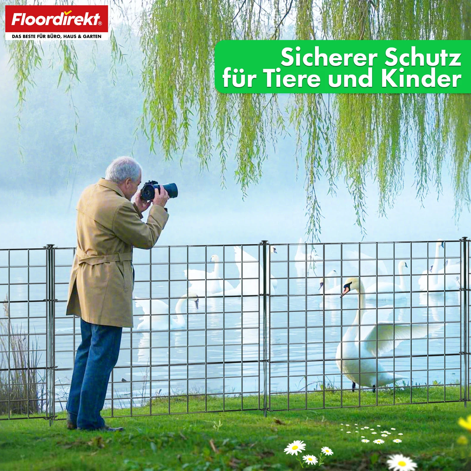 Gitterzaun | Pablo | 5-teiliges Metall-Steckzaun-Set | Erweiterbar für Garten, Teich & Tiere - Image 11