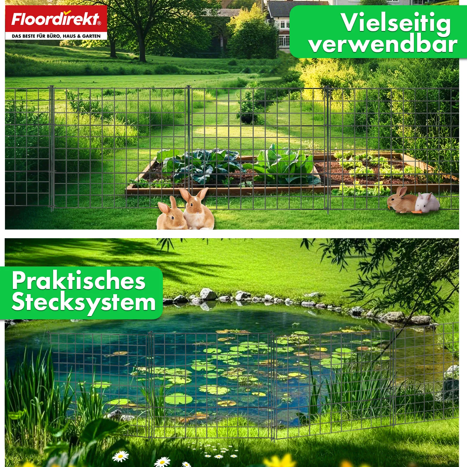 Gitterzaun | Pablo | 5-teiliges Metall-Steckzaun-Set | Erweiterbar für Garten, Teich & Tiere - Image 12