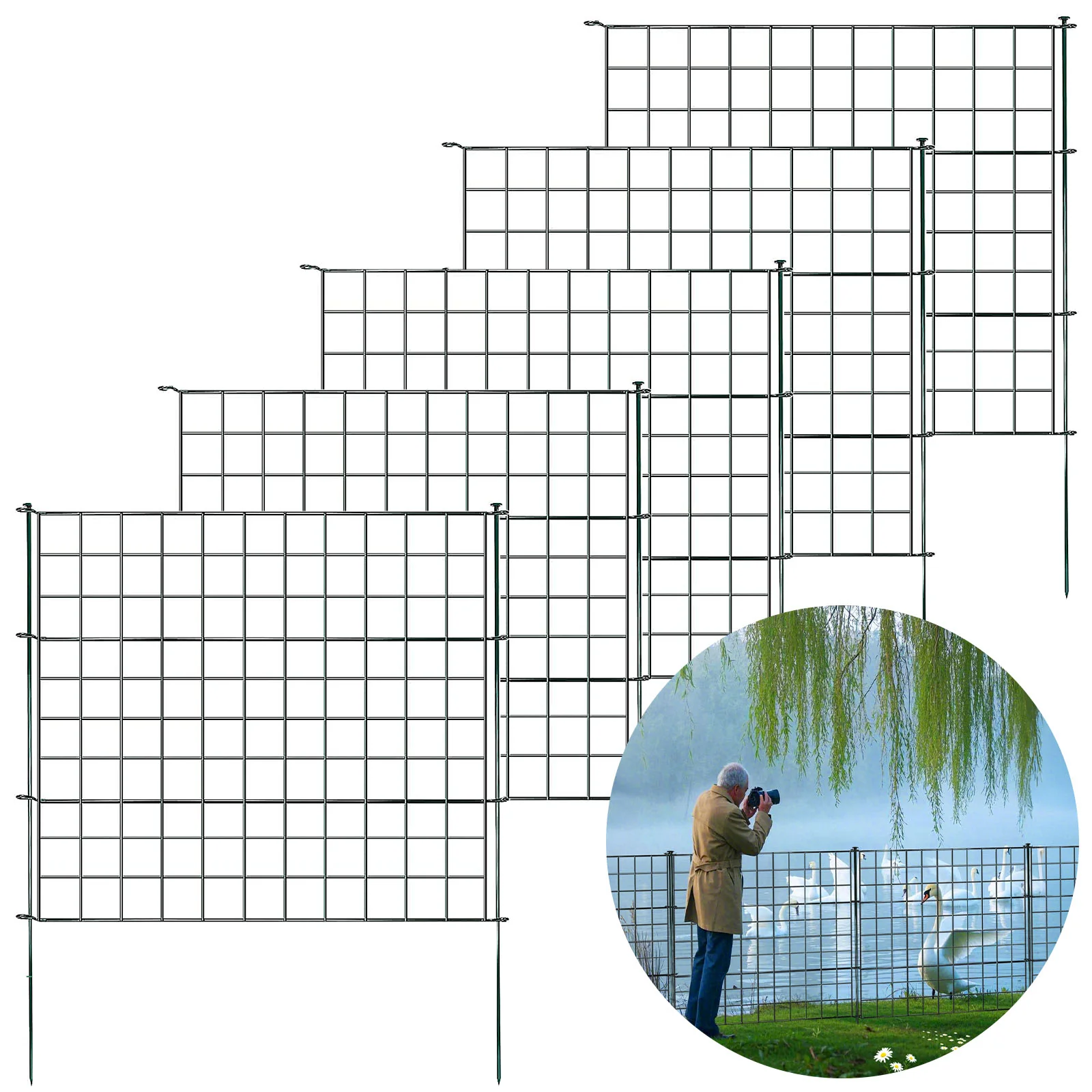 Gitterzaun | Pablo | 5-teiliges Metall-Steckzaun-Set | Erweiterbar für Garten, Teich & Tiere - Image 7