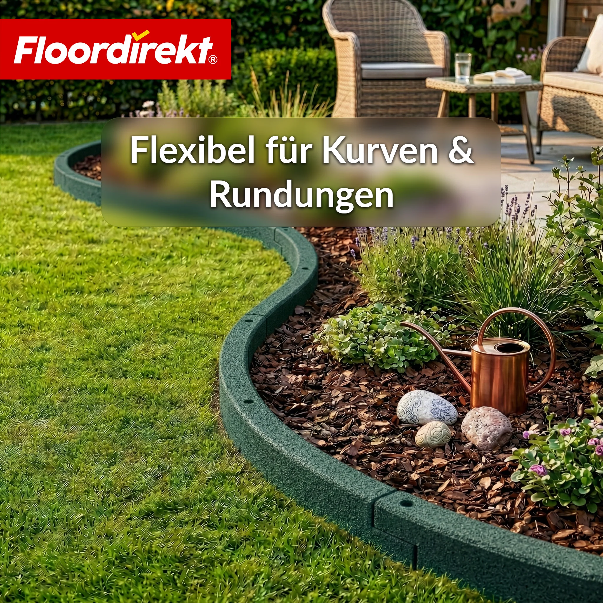 Gummi Randstein | Flexible Rasenkante & Beeteinfassung aus recyceltem Gummi für Garten, Wege & Terrasse - Image 14