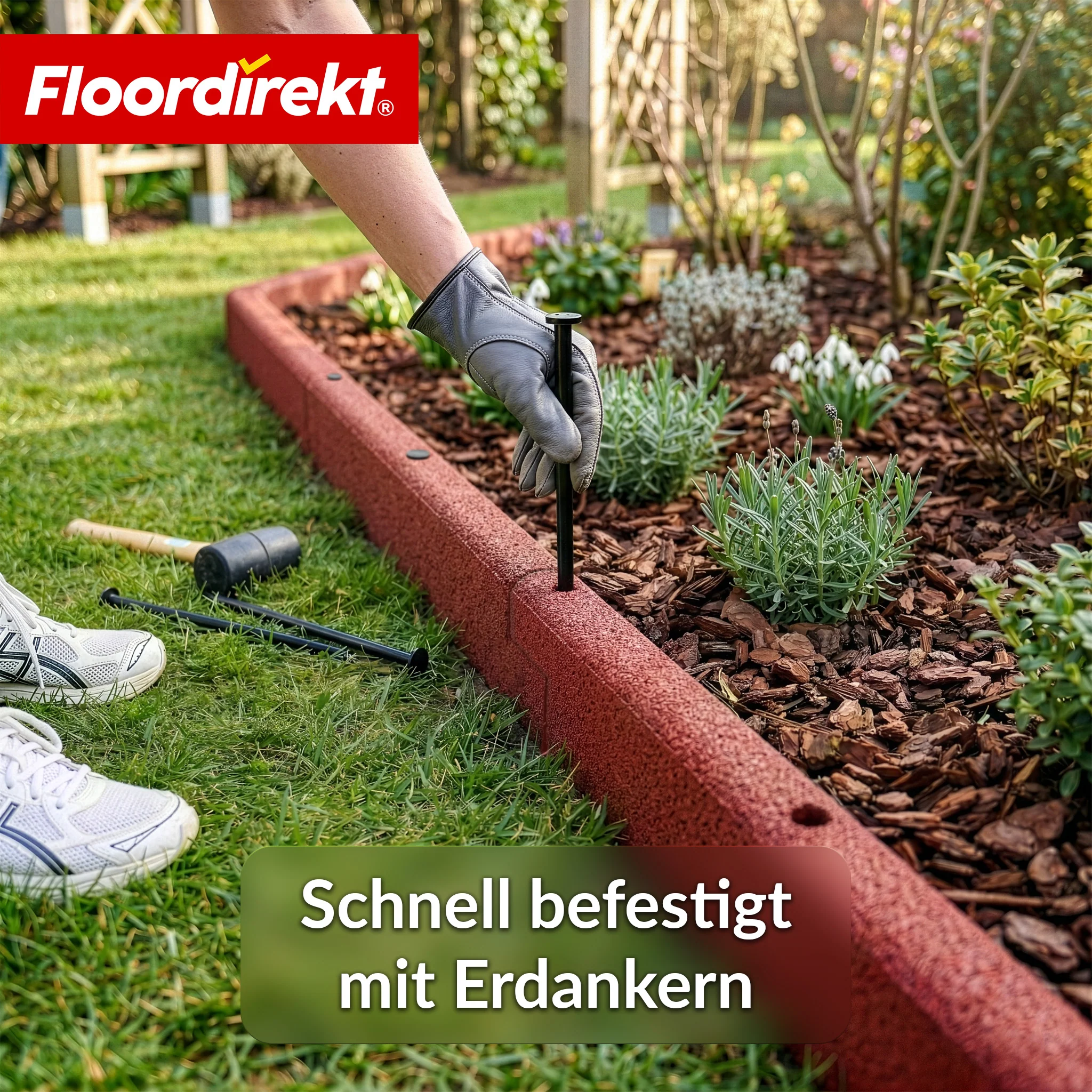 Gummi Randstein | Flexible Rasenkante & Beeteinfassung aus recyceltem Gummi für Garten, Wege & Terrasse - Image 5