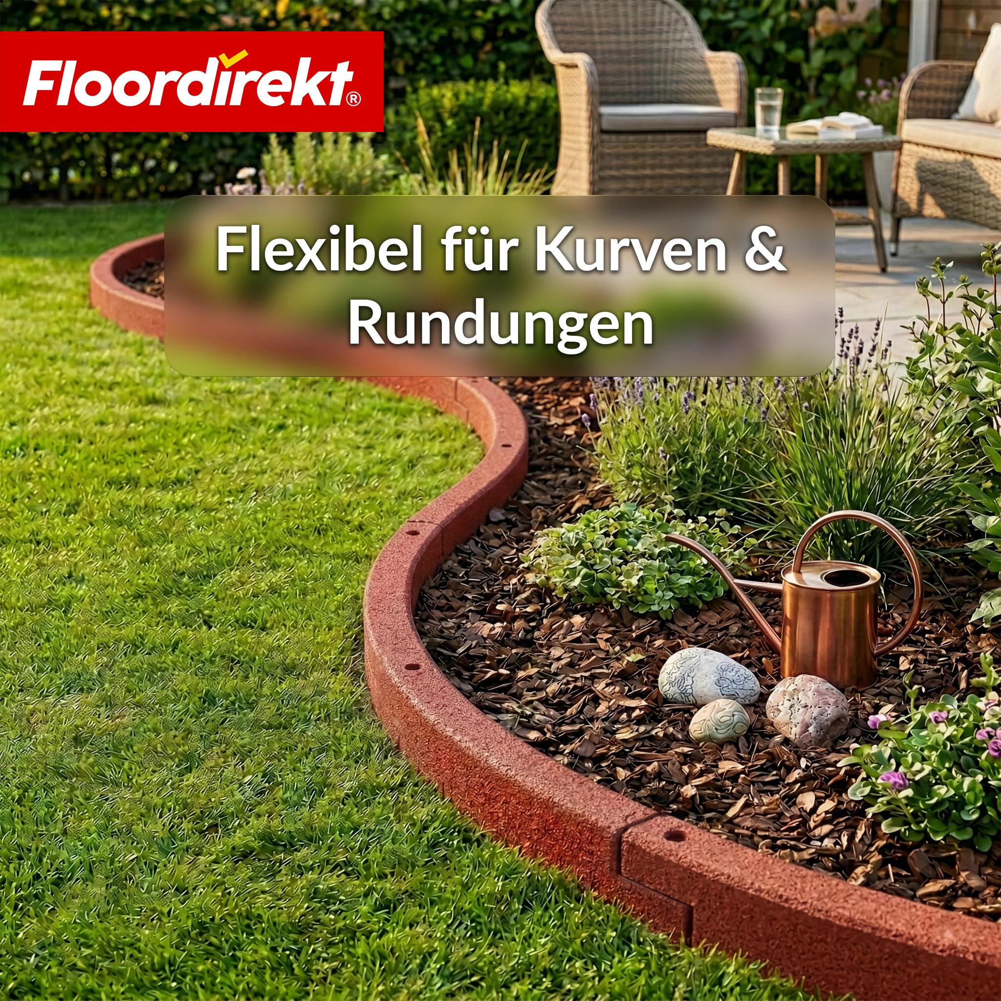 Gummi Randstein | Flexible Rasenkante & Beeteinfassung aus recyceltem Gummi für Garten, Wege & Terrasse - Image 6