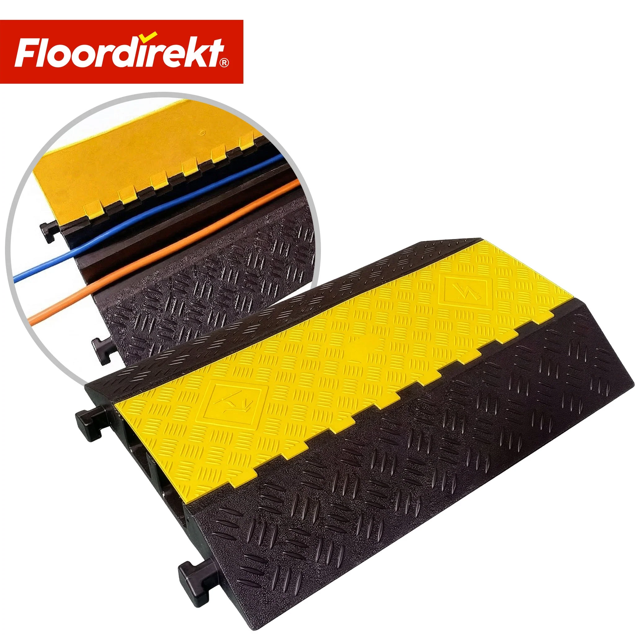 Kabelbrücke aus Gummi mit PVC-Klappe | Kabelschutzbrücke 1–5 Kanäle bis 20 t belastbar - Image 12