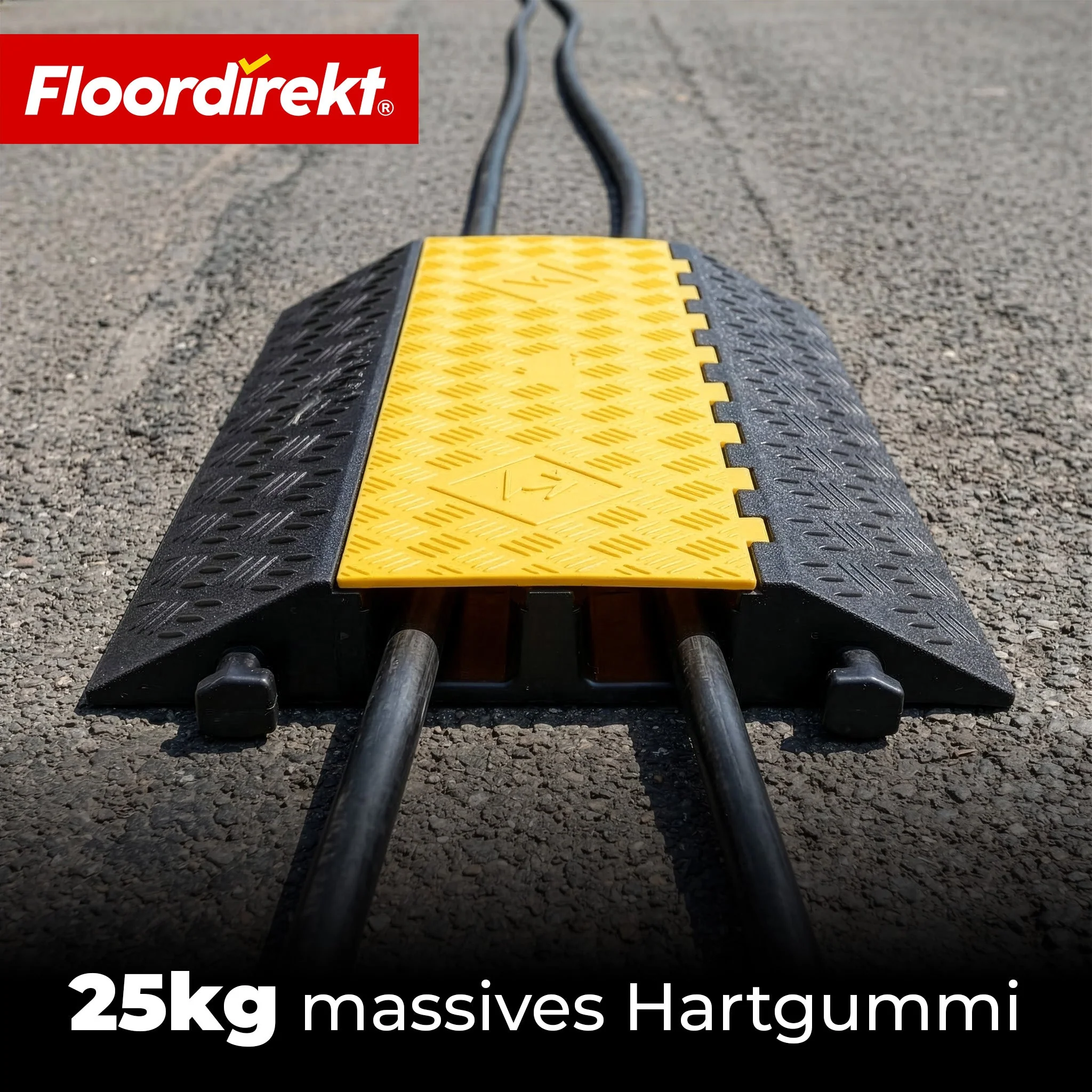 Kabelbrücke aus Gummi mit PVC-Klappe | Kabelschutzbrücke 1–5 Kanäle bis 20 t belastbar - Image 14