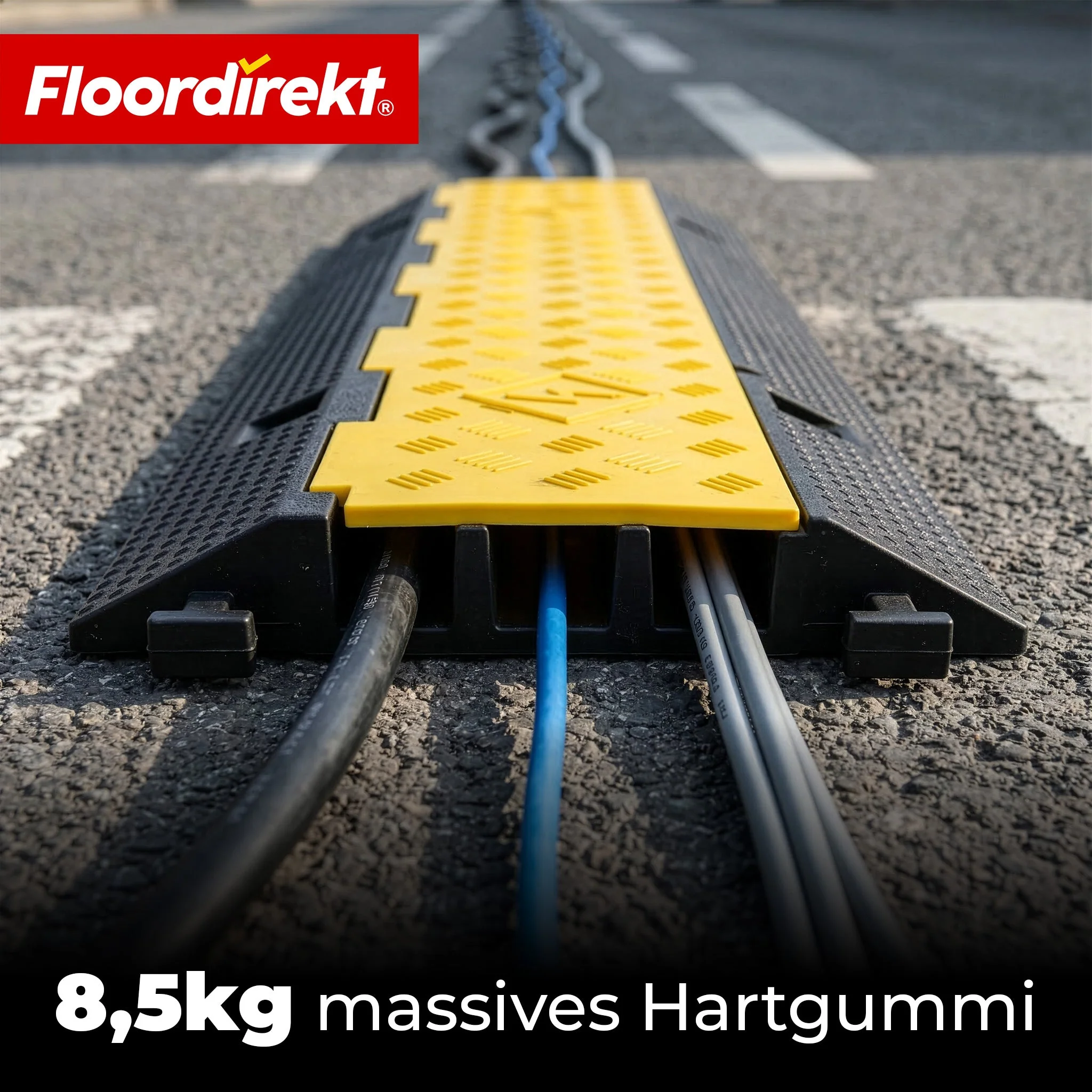 Kabelbrücke aus Gummi mit PVC-Klappe | Kabelschutzbrücke 1–5 Kanäle bis 20 t belastbar - Image 23