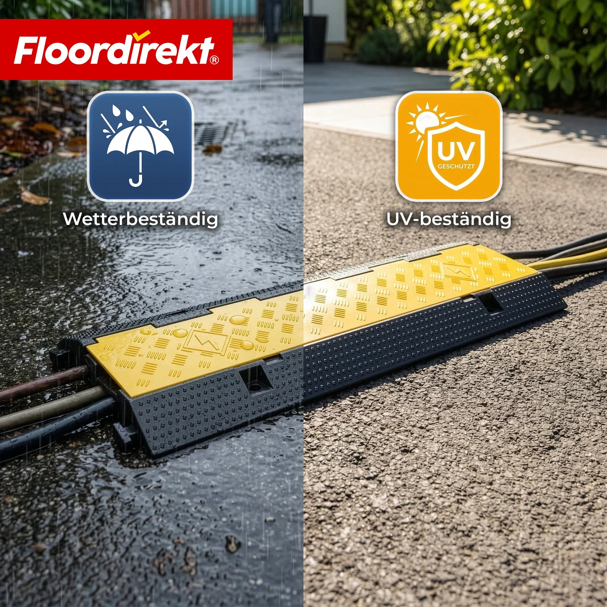 Kabelbrücke aus Gummi mit PVC-Klappe | Kabelschutzbrücke 1–5 Kanäle bis 20 t belastbar - Image 24