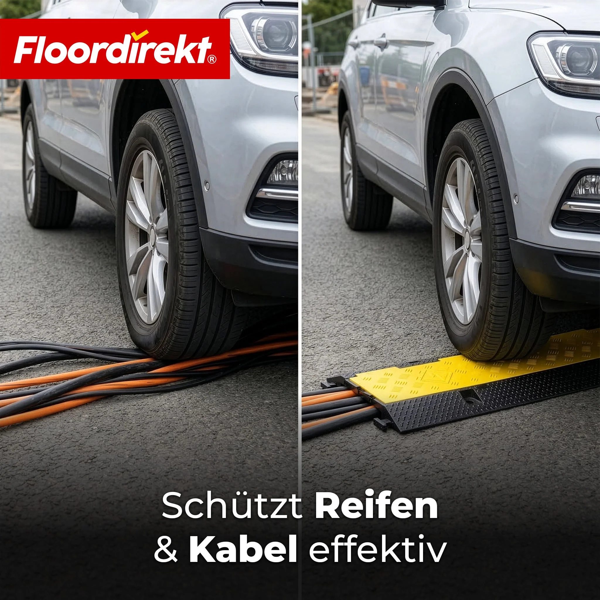 Kabelbrücke aus Gummi mit PVC-Klappe | Kabelschutzbrücke 1–5 Kanäle bis 20 t belastbar - Image 26