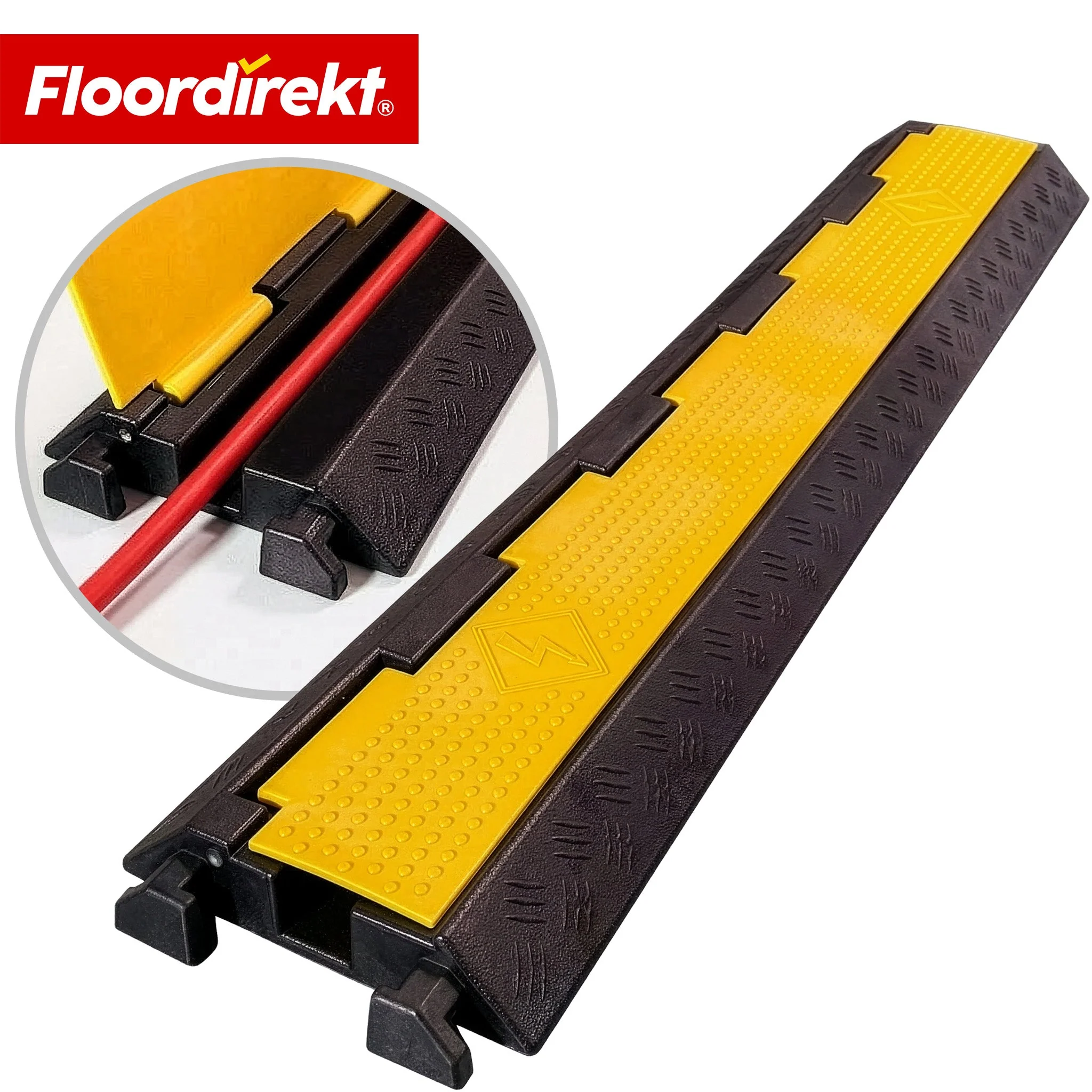 Kabelbrücke aus Gummi mit PVC-Klappe | Kabelschutzbrücke 1–5 Kanäle bis 20 t belastbar - Image 3