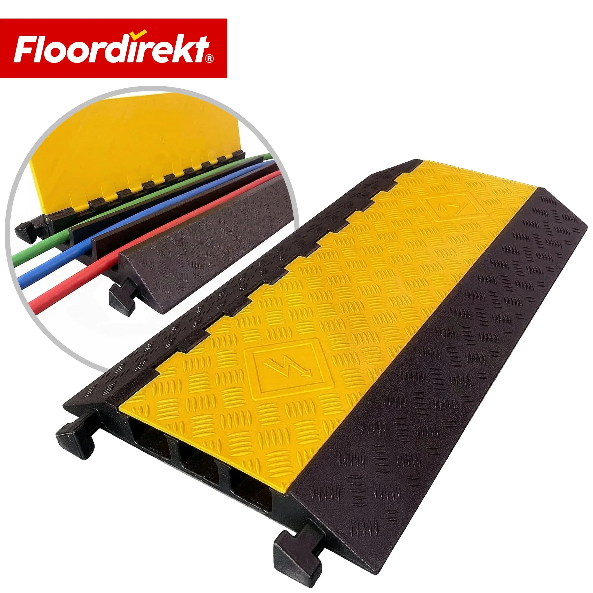 Kabelbrücke aus Gummi mit PVC-Klappe | Kabelschutzbrücke 1–5 Kanäle bis 20 t belastbar - Image 30