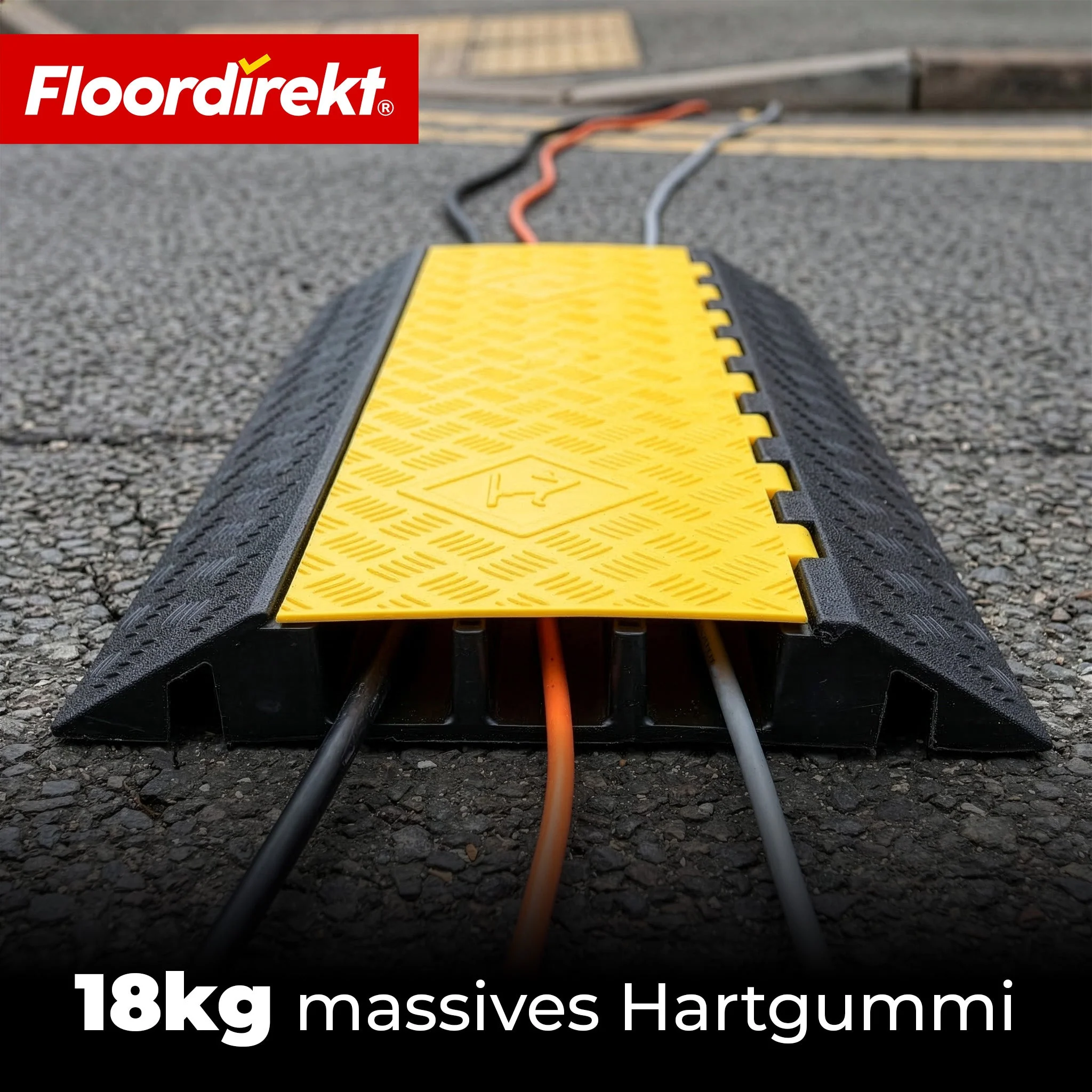 Kabelbrücke aus Gummi mit PVC-Klappe | Kabelschutzbrücke 1–5 Kanäle bis 20 t belastbar - Image 32
