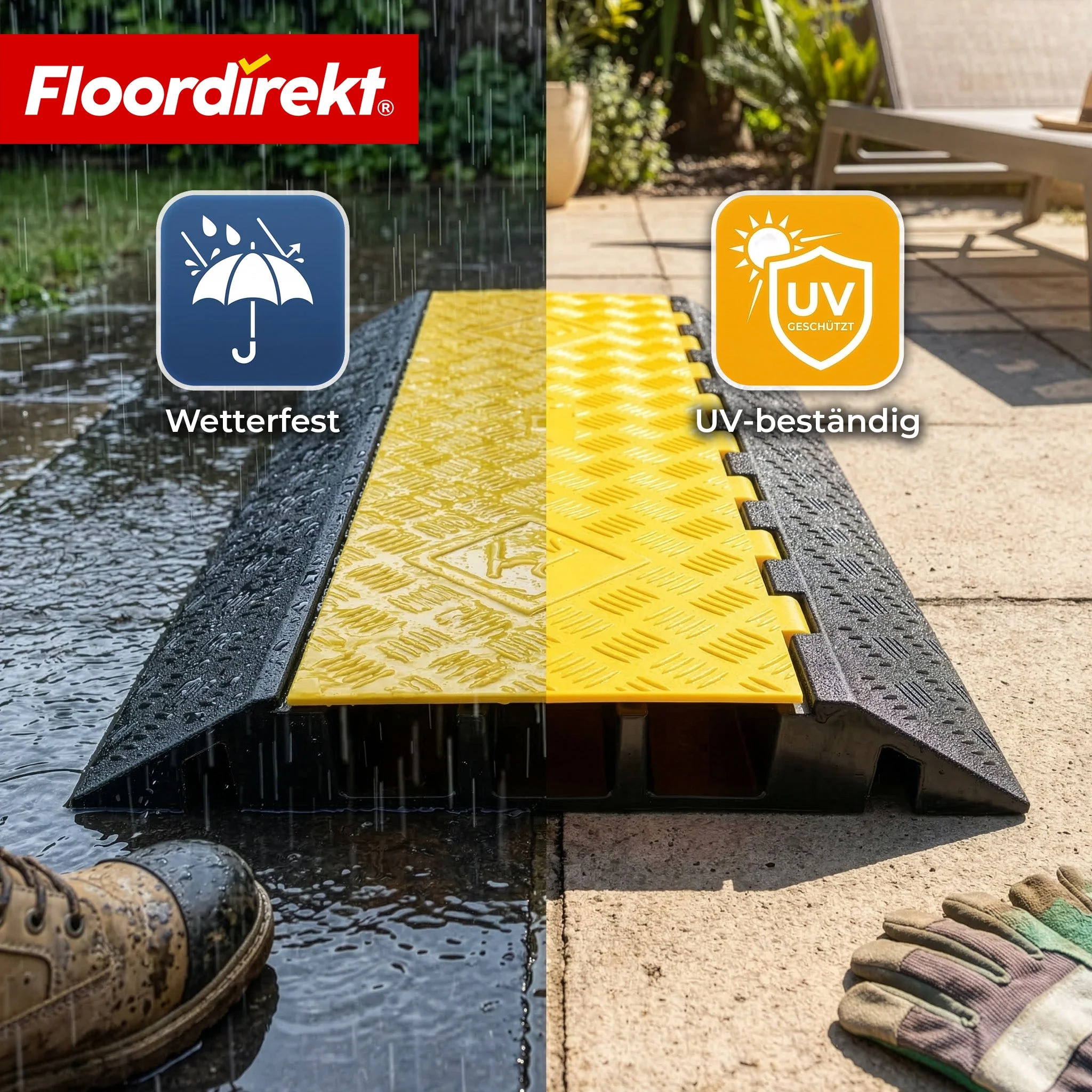 Kabelbrücke aus Gummi mit PVC-Klappe | Kabelschutzbrücke 1–5 Kanäle bis 20 t belastbar - Image 33