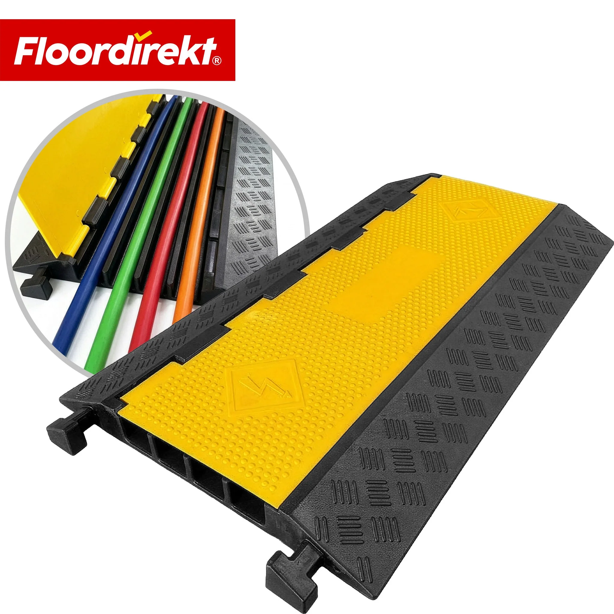 Kabelbrücke aus Gummi mit PVC-Klappe | Kabelschutzbrücke 1–5 Kanäle bis 20 t belastbar - Image 39