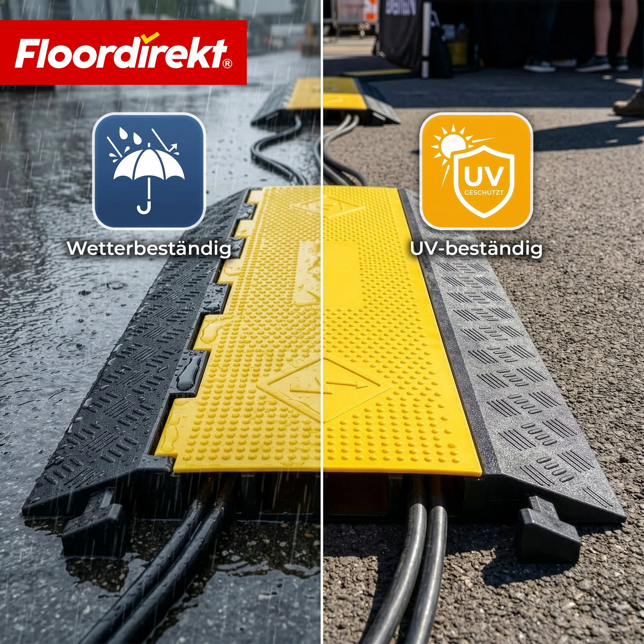 Kabelbrücke aus Gummi mit PVC-Klappe | Kabelschutzbrücke 1–5 Kanäle bis 20 t belastbar - Image 42
