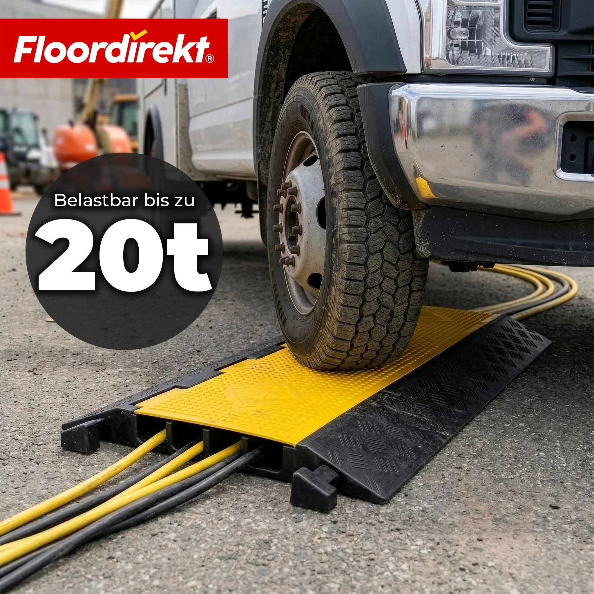 Kabelbrücke aus Gummi mit PVC-Klappe | Kabelschutzbrücke 1–5 Kanäle bis 20 t belastbar - Image 43