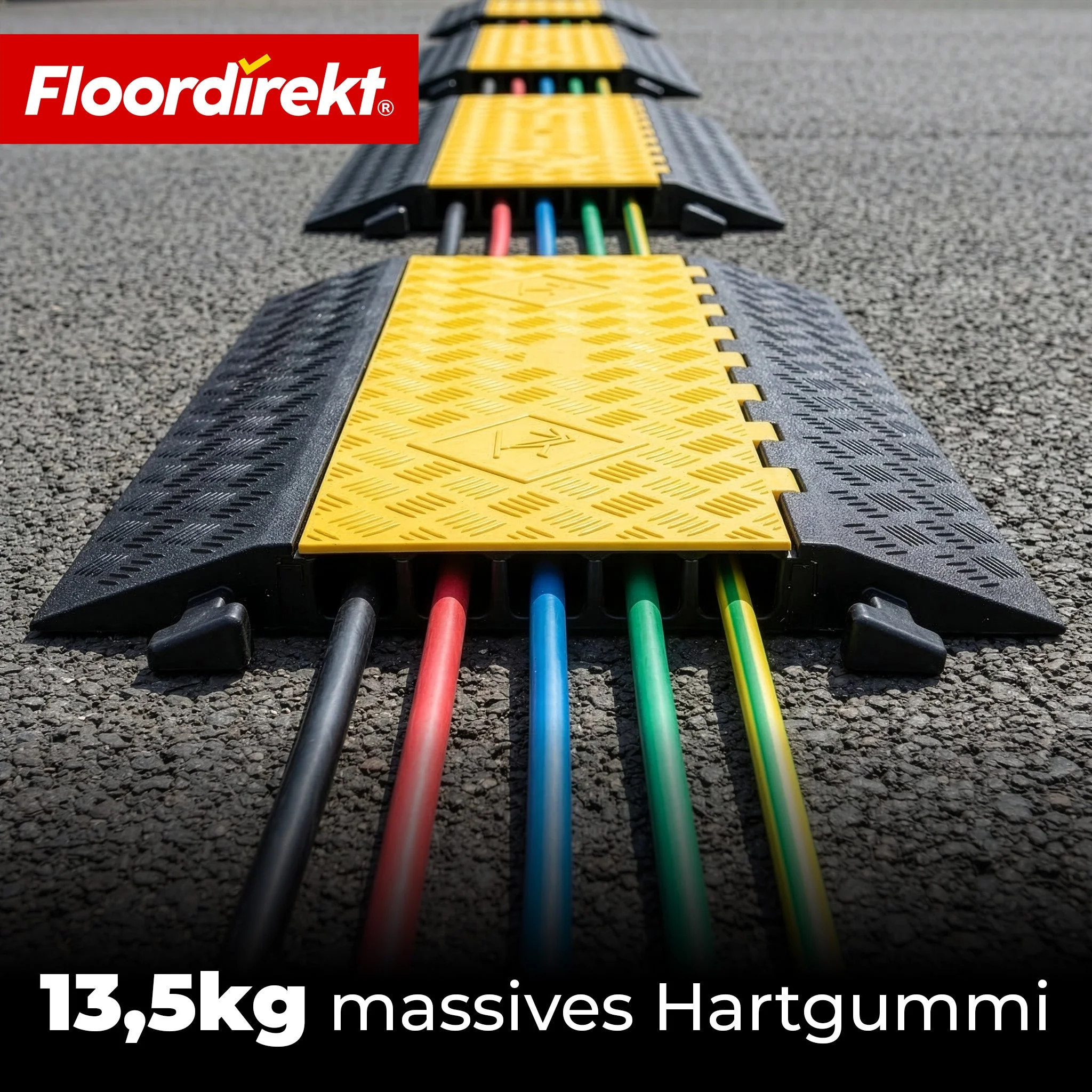 Kabelbrücke aus Gummi mit PVC-Klappe | Kabelschutzbrücke 1–5 Kanäle bis 20 t belastbar - Image 50